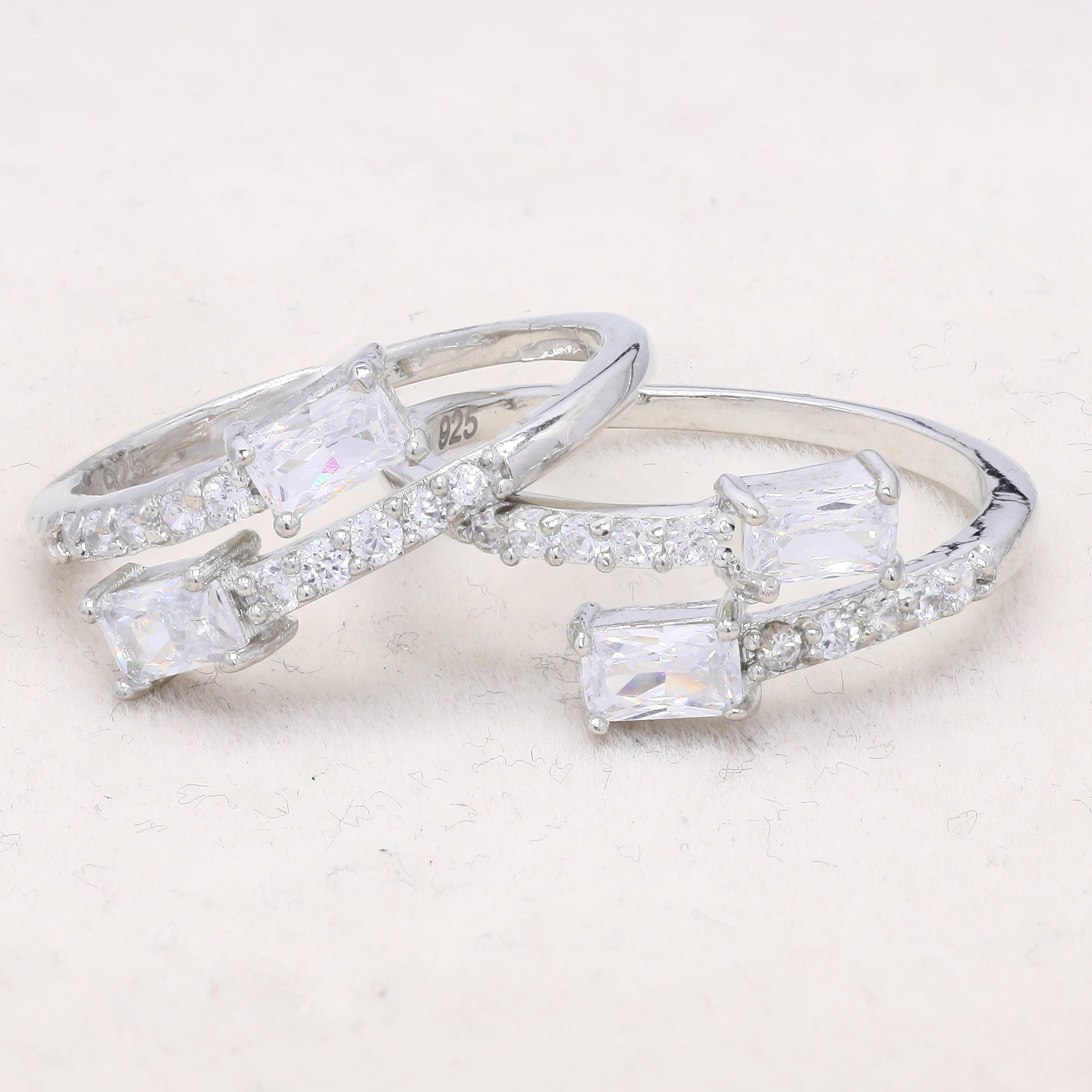 White Swirl Toe Rings