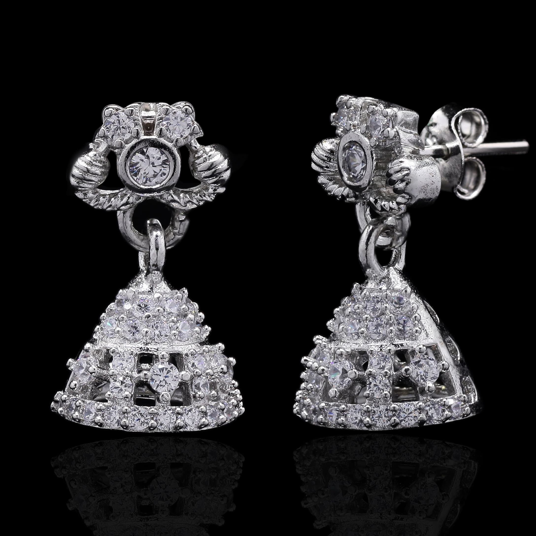 Gulnar Silver Jhumki