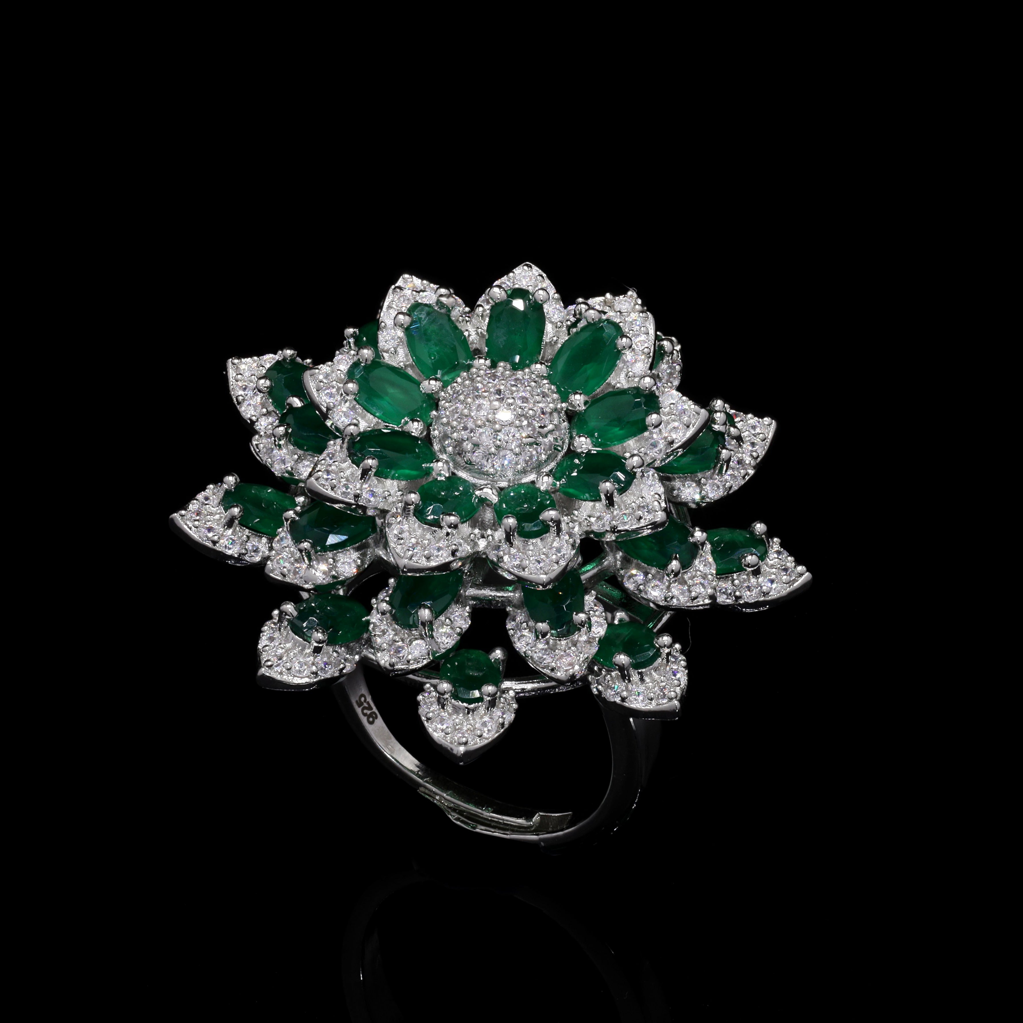 Green Enchantment Silver Ring