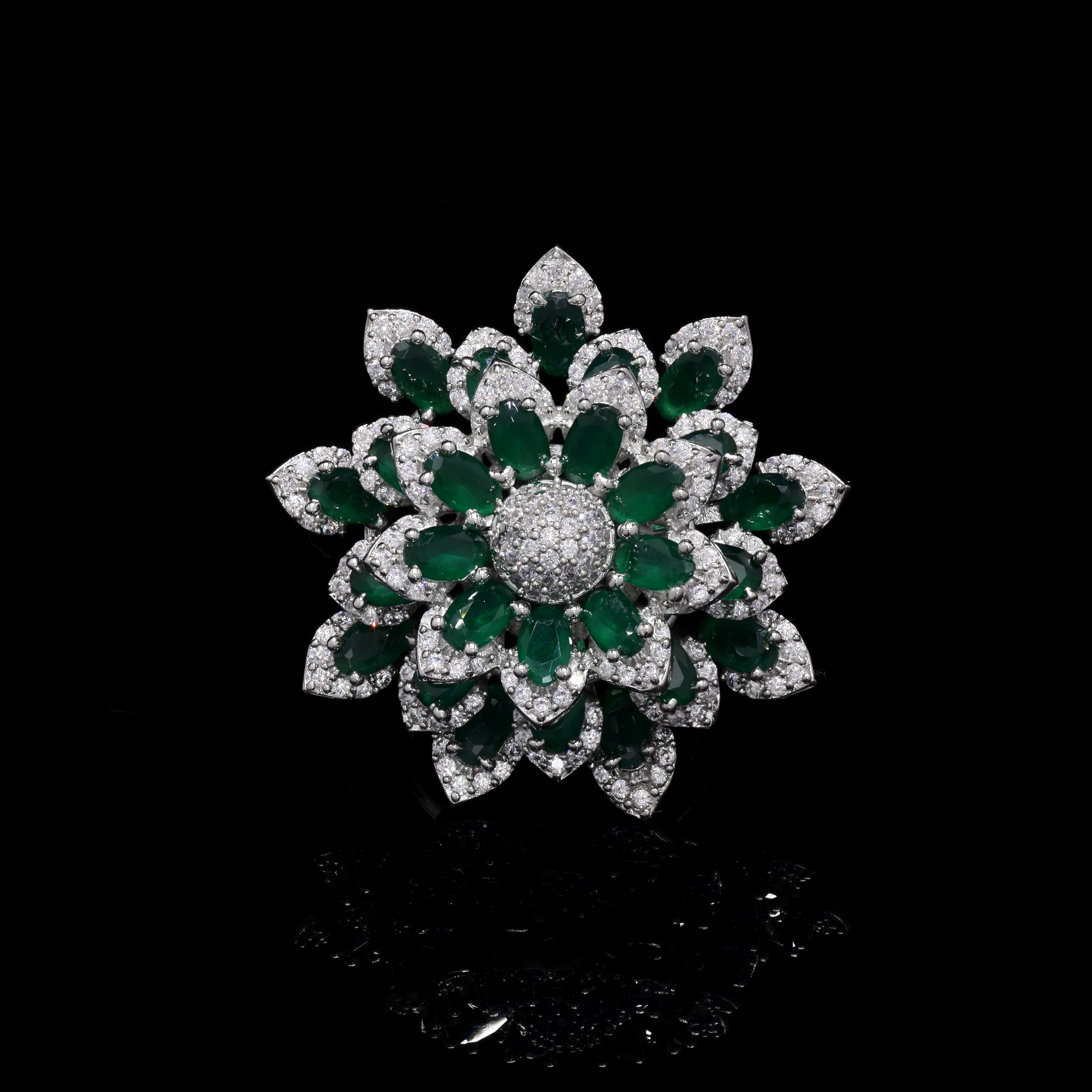 Green Enchantment Silver Ring