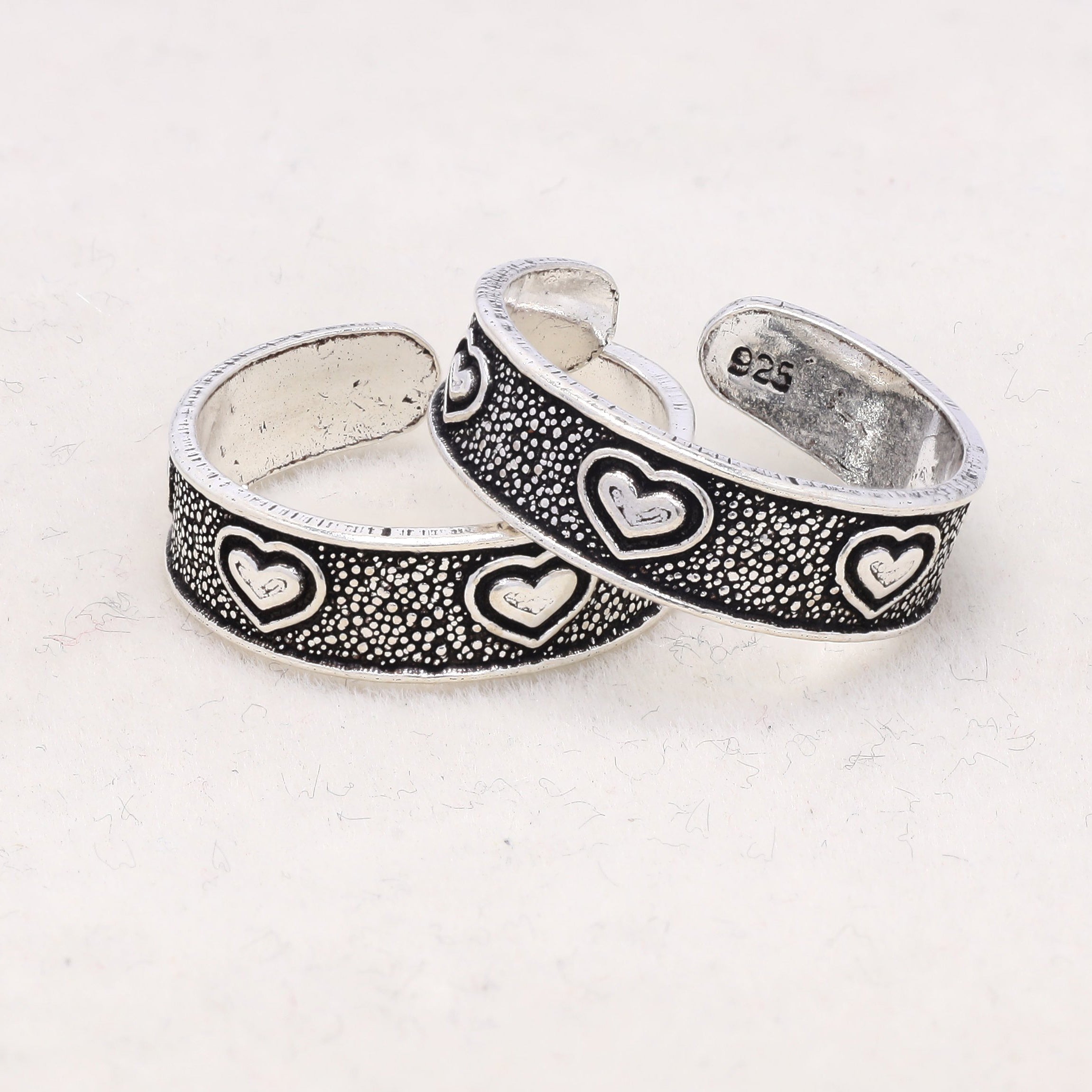 Silver Hearts Toe Rings