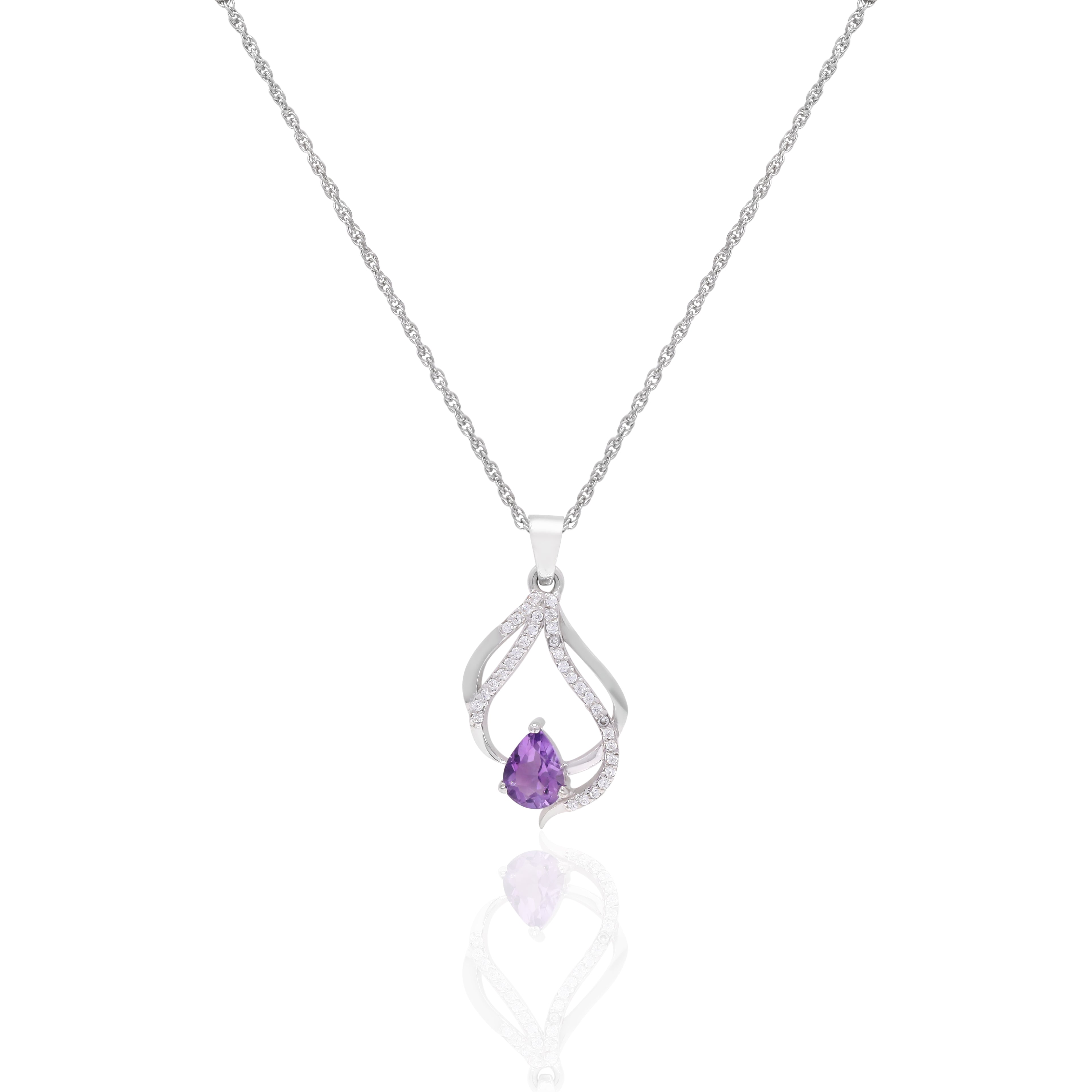 Amethyst Charm Pendant Set