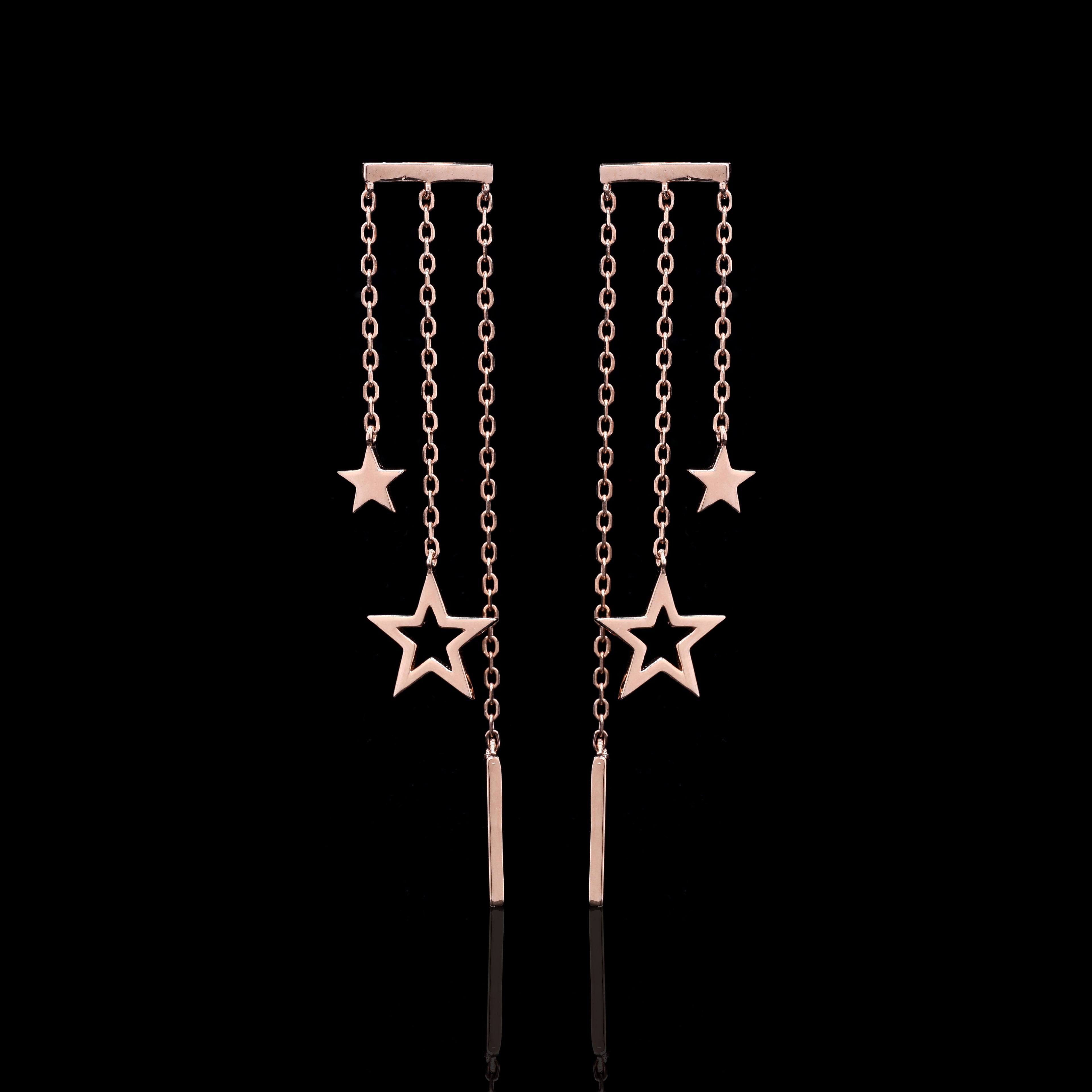 Star-Studded Silver Earrings