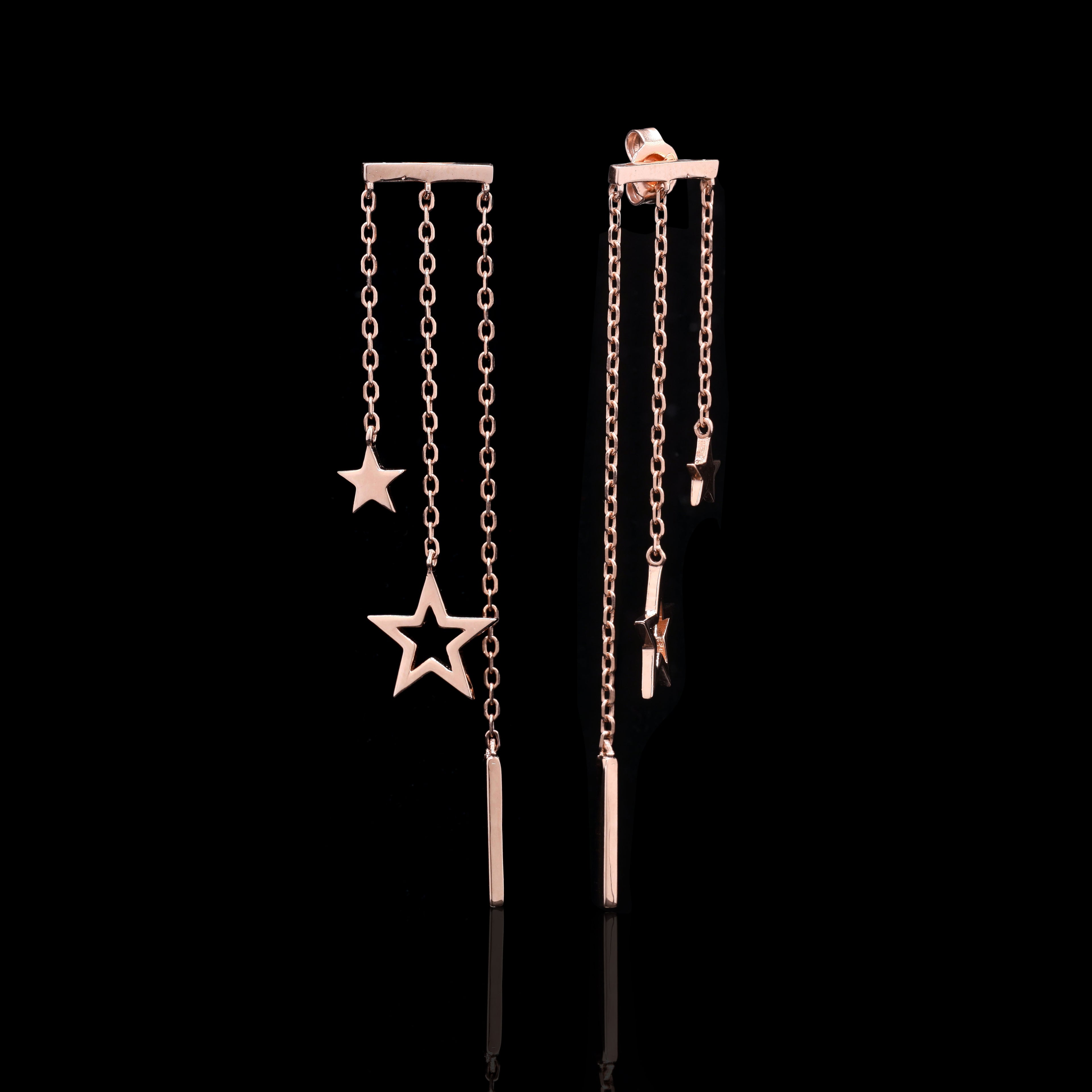 Star-Studded Silver Earrings