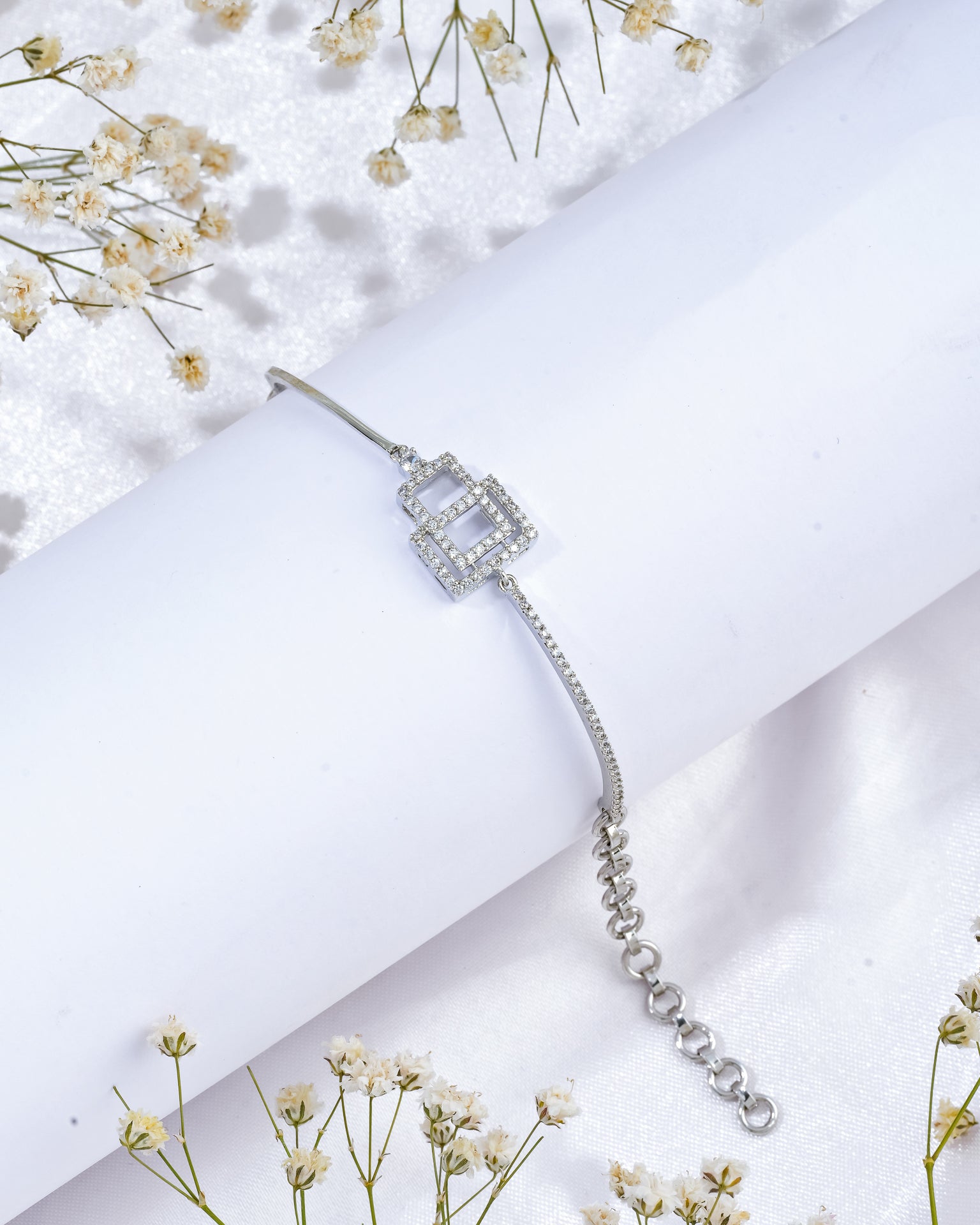 Rectangle Knot Silver Bracelet