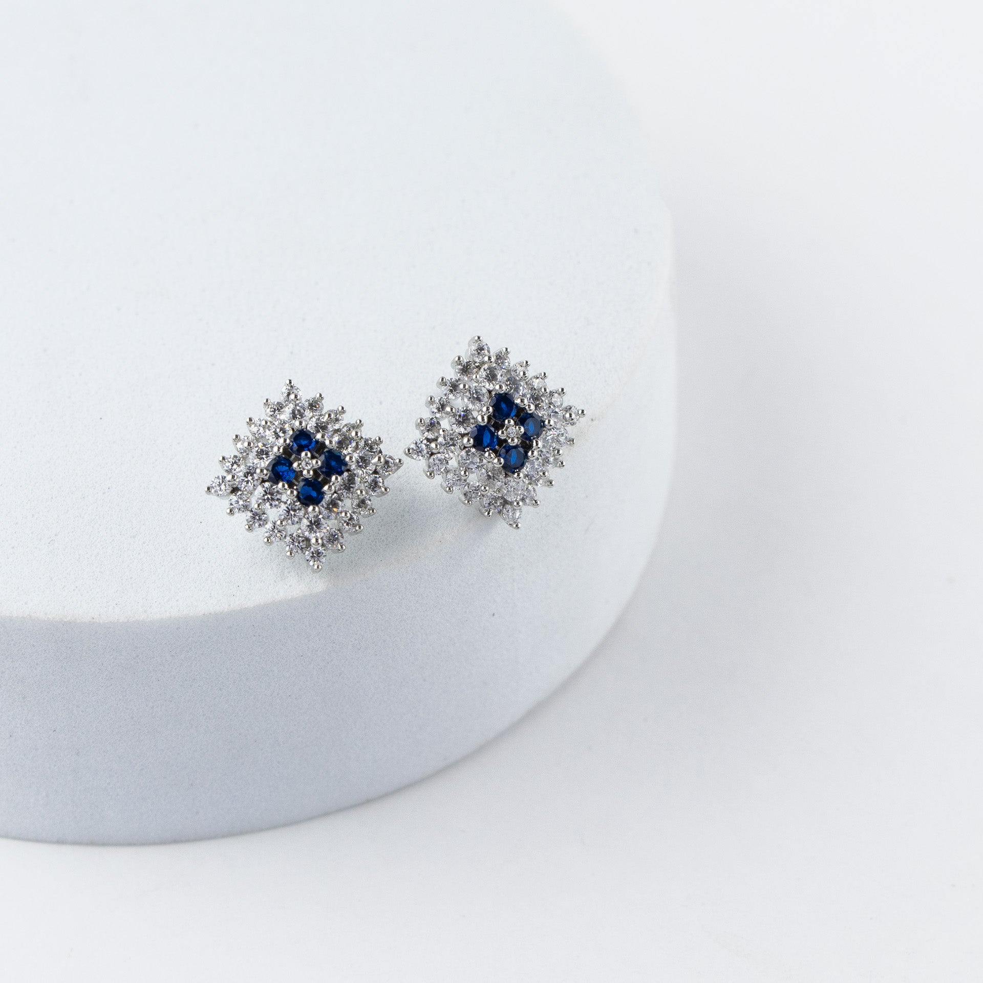 Blue Silver Web Studs