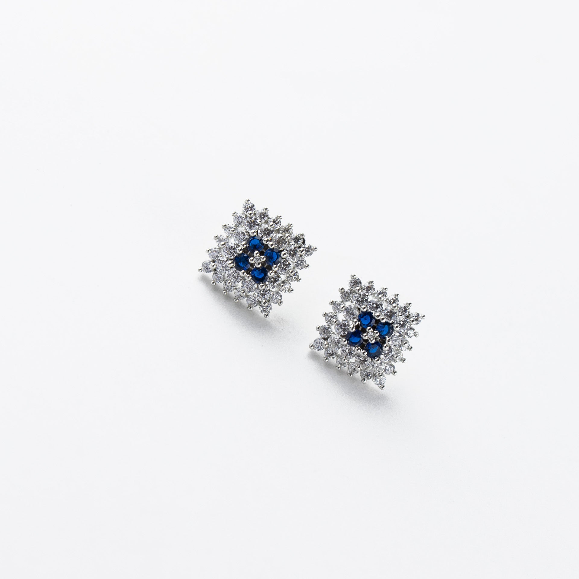 Blue Silver Web Studs