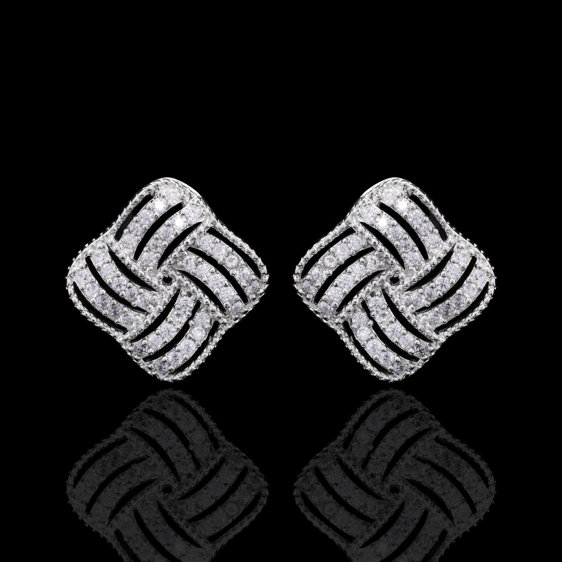 Ribbon Twirl Silver Studs