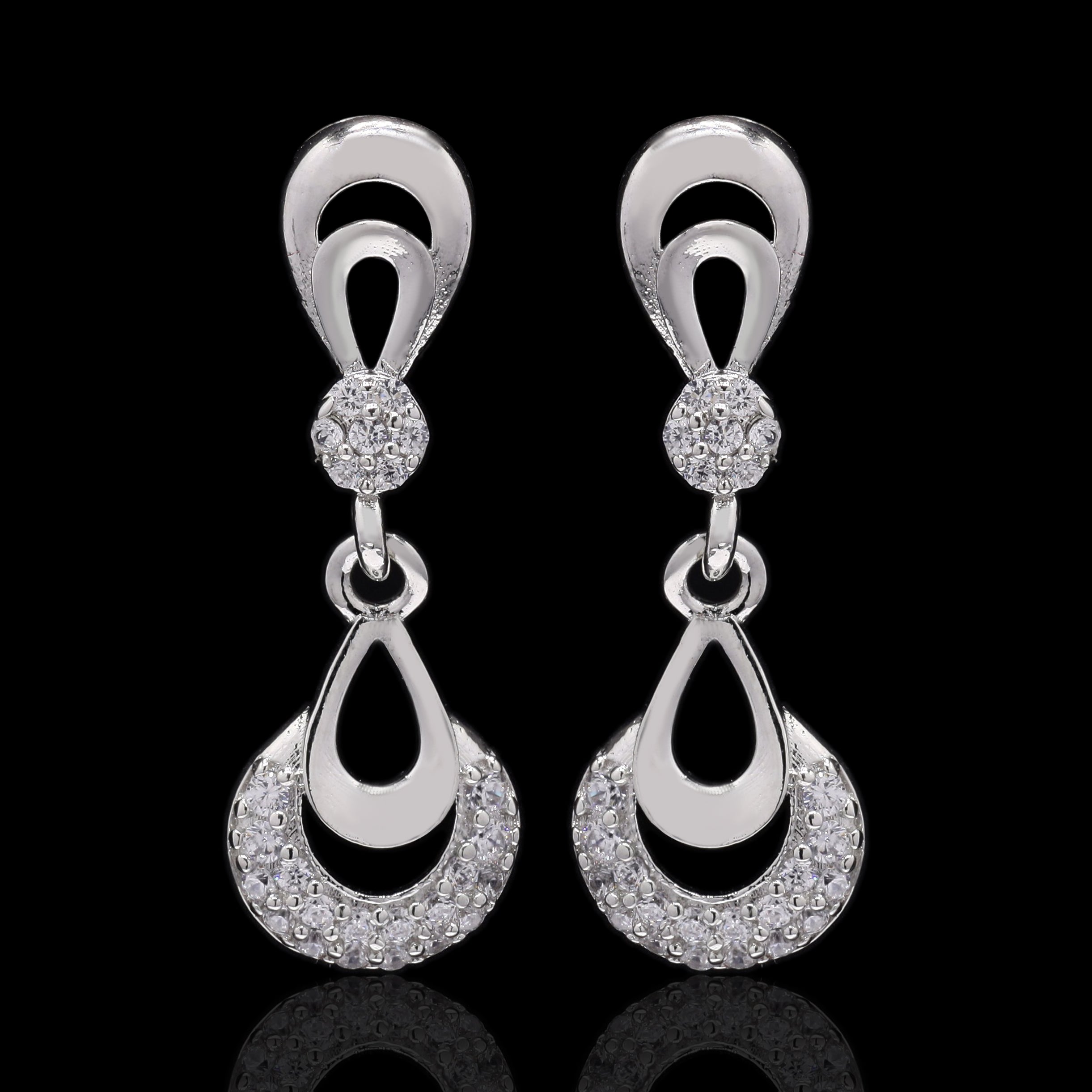 Pear Drop Silver Earrings