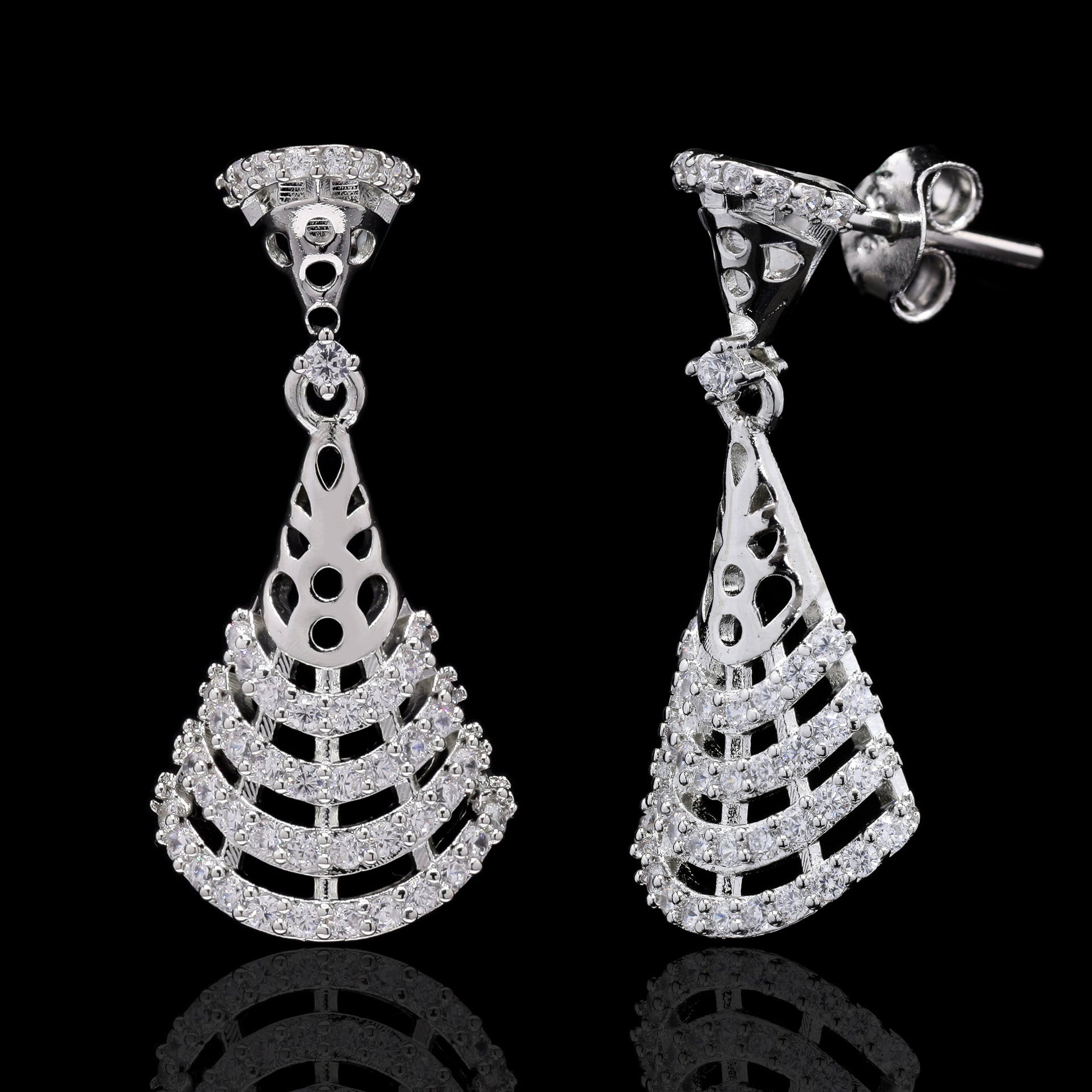 Bold Statement Silver Earrings
