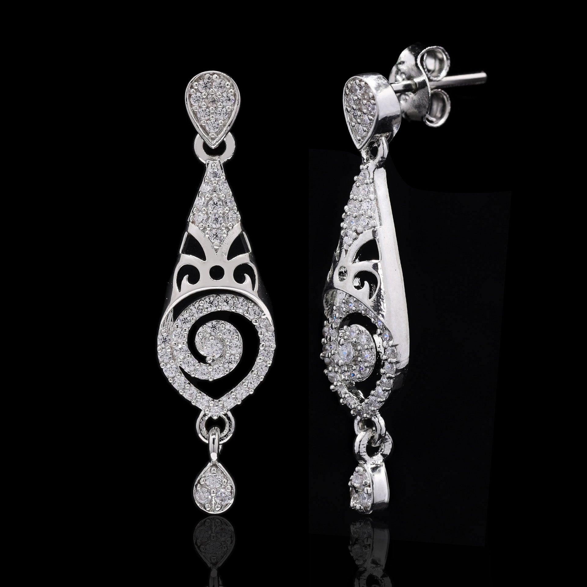 Twist and Turn Silver Earrings