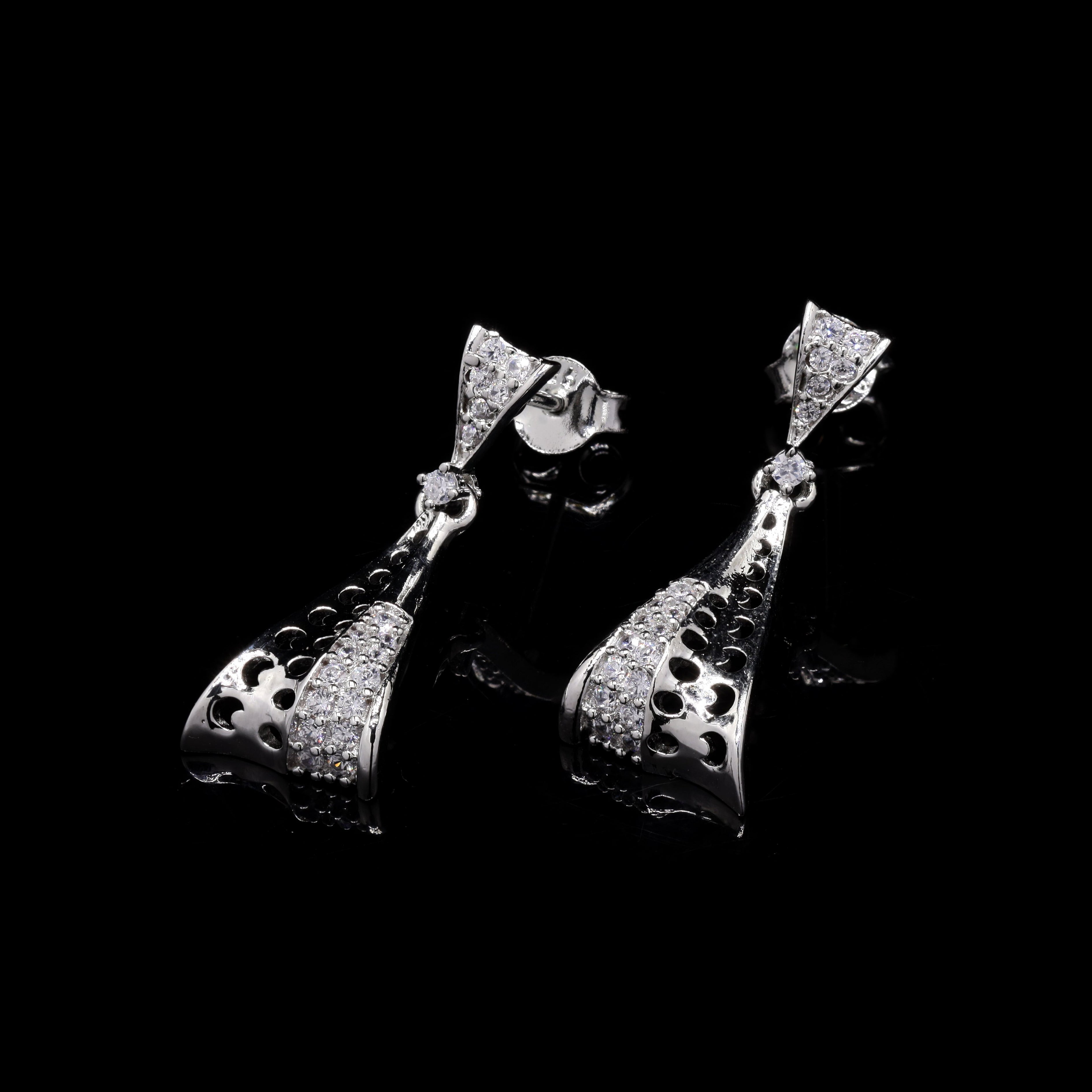 Celeste Curve Silver Earrings
