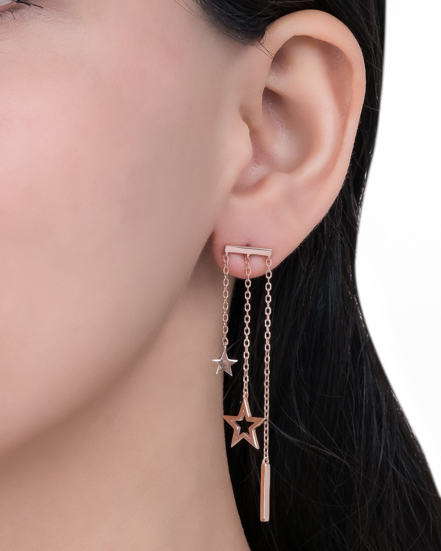 Star-Studded Silver Earrings