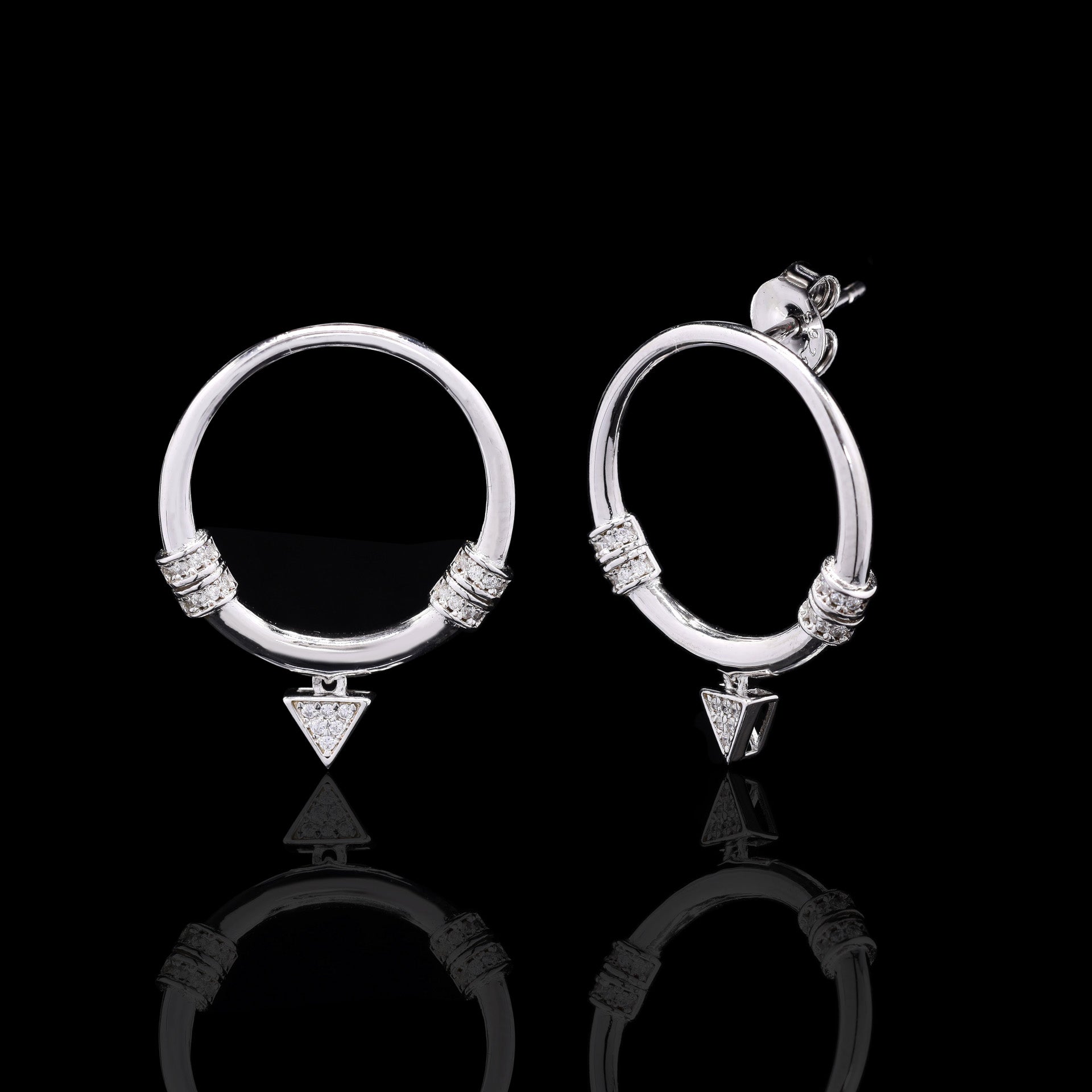 Hoop and Hang Silver Earrings