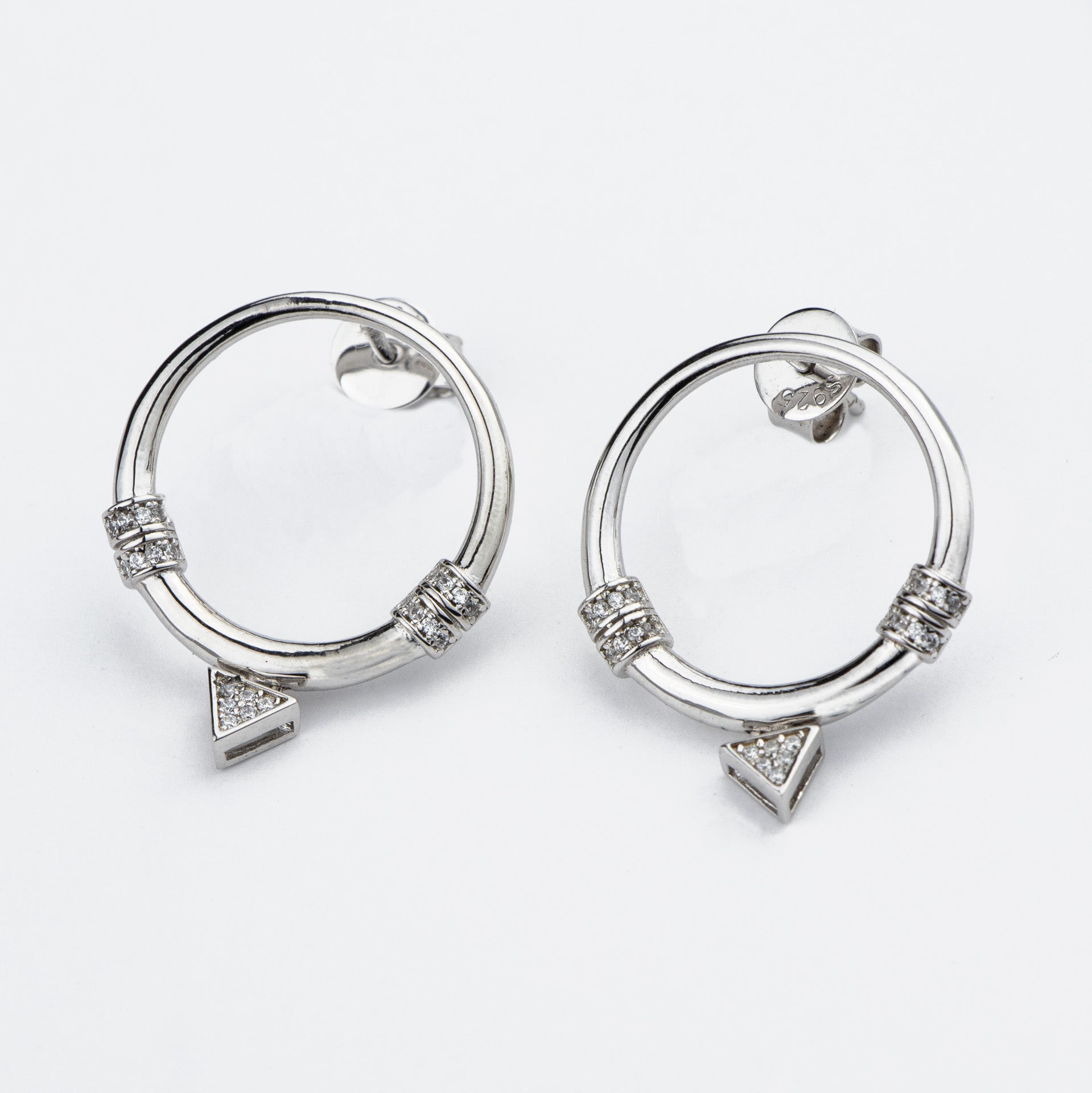 Hoop and Hang Silver Earrings