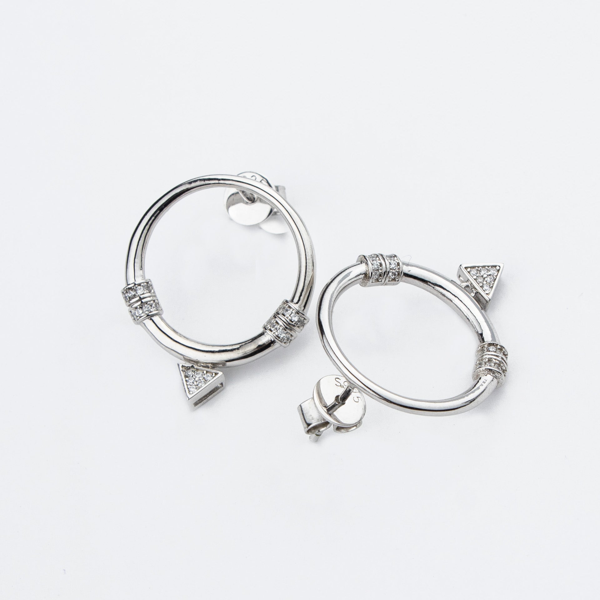 Hoop and Hang Silver Earrings
