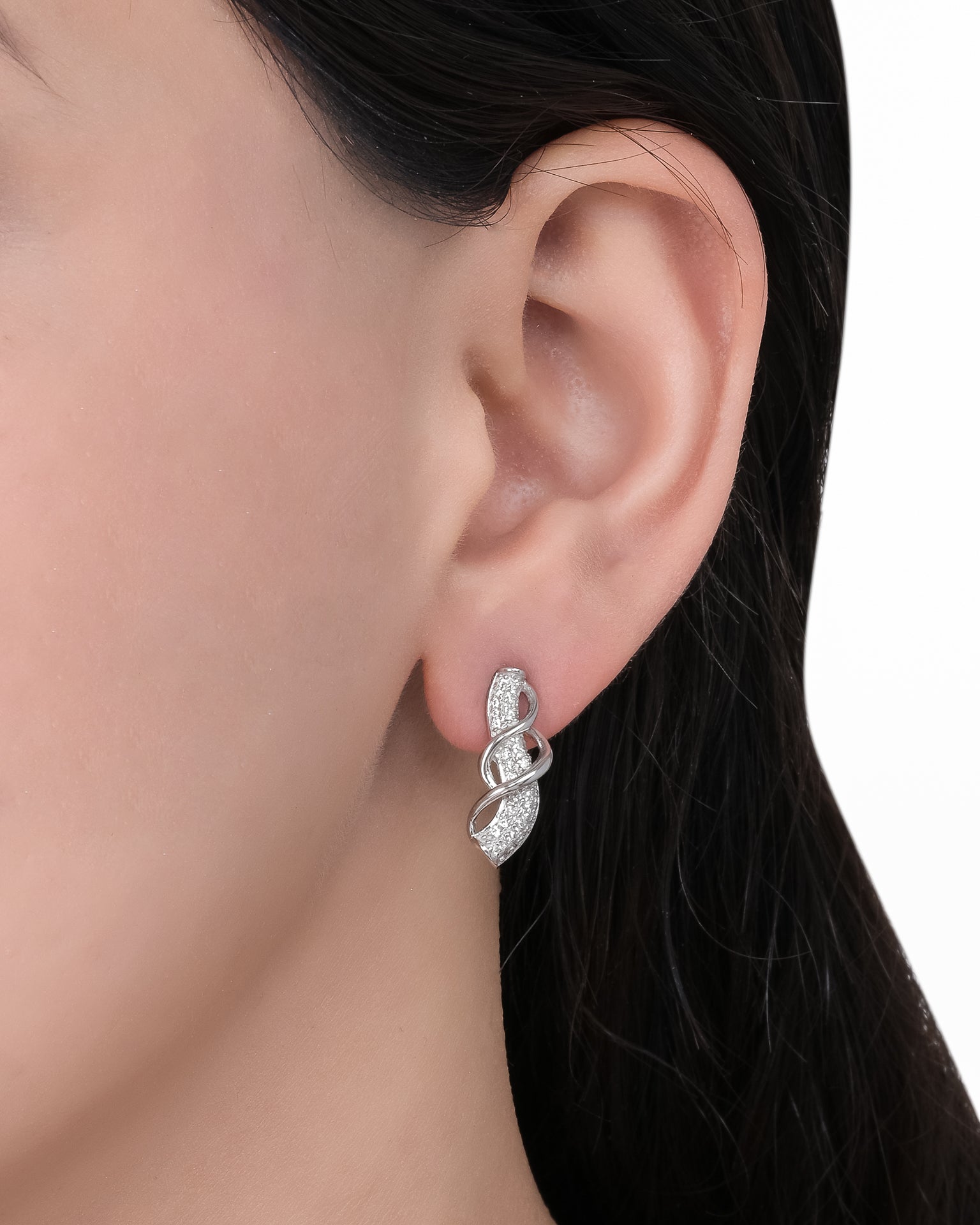 Silver Cobra Wave Earrings