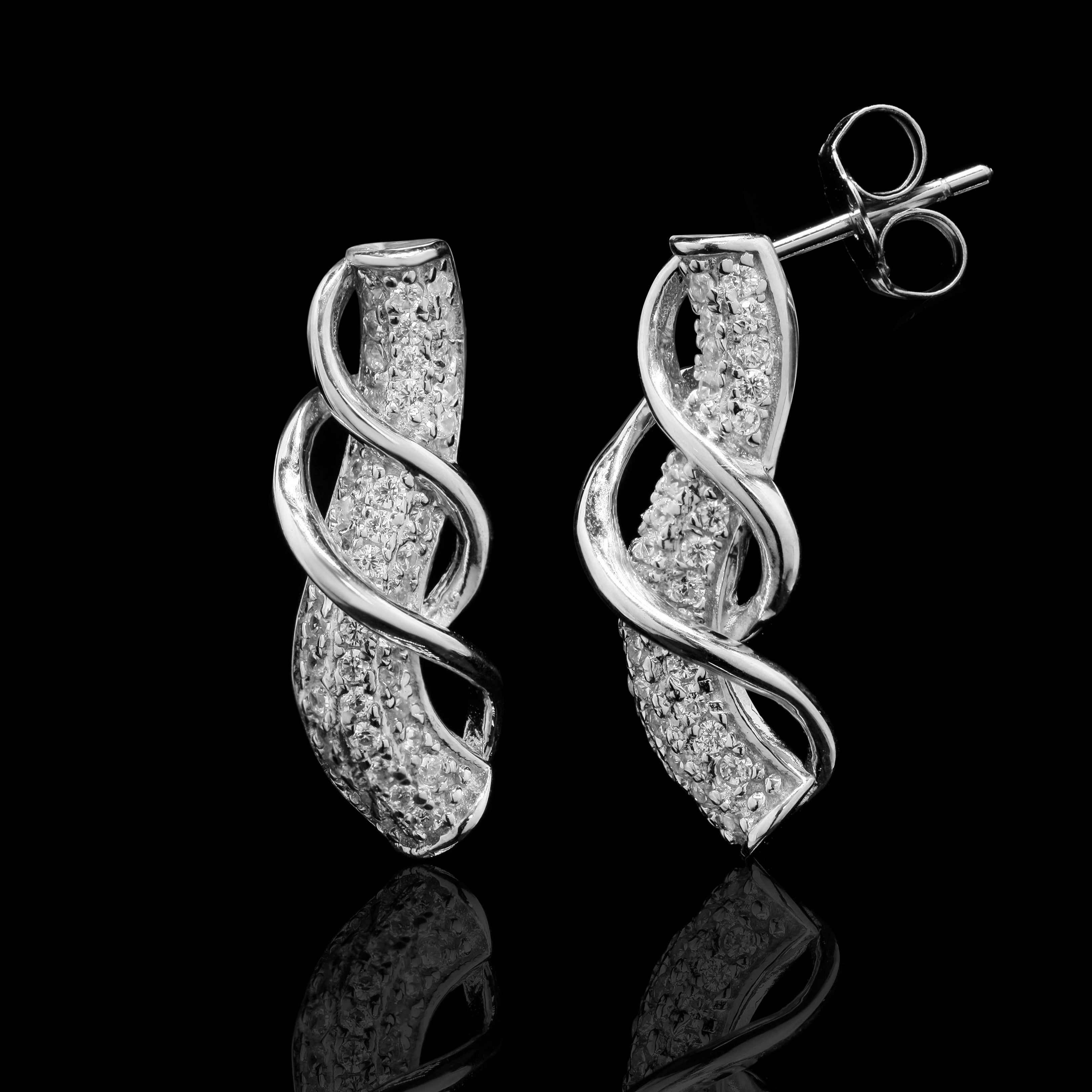 Silver Cobra Wave Earrings