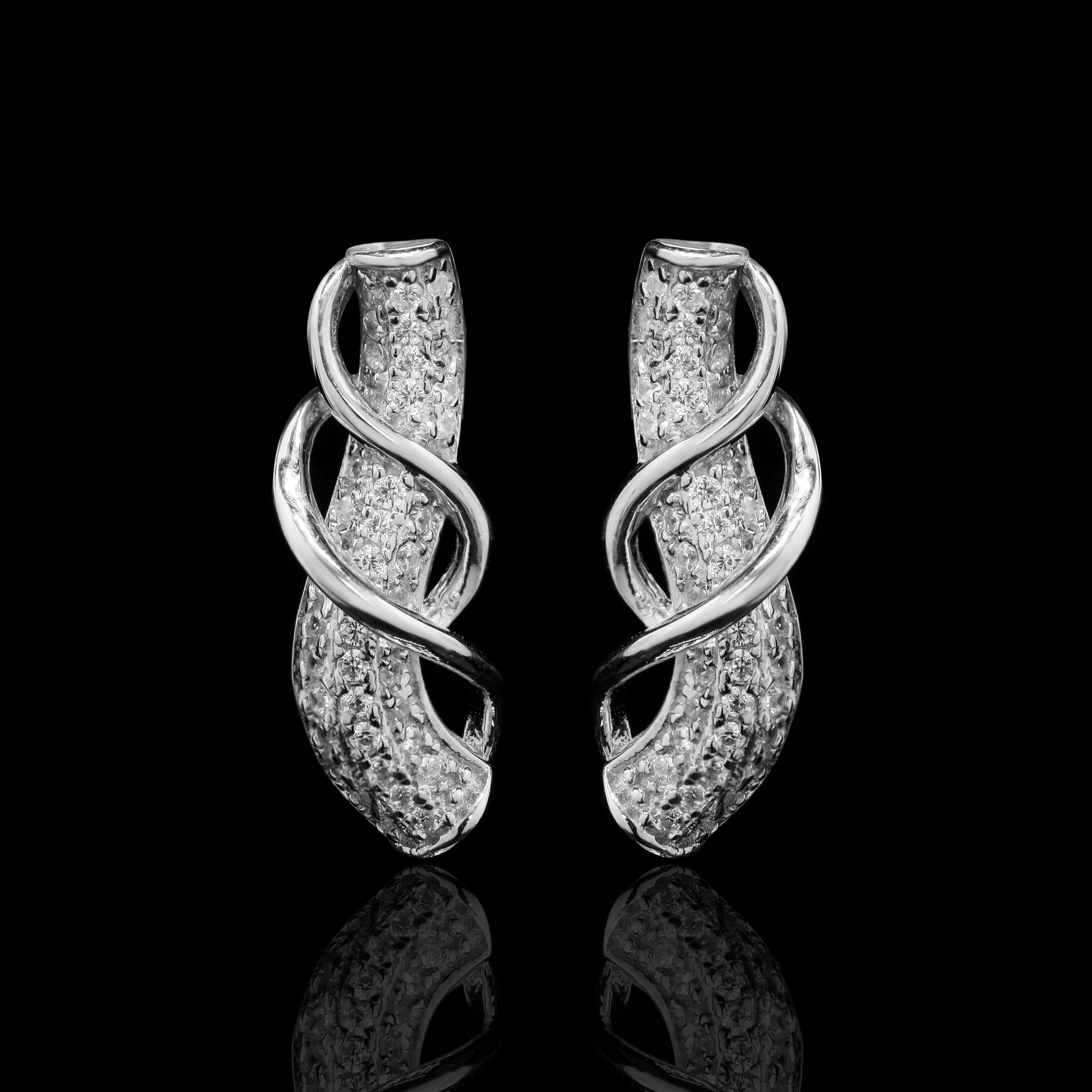 Silver Cobra Wave Earrings