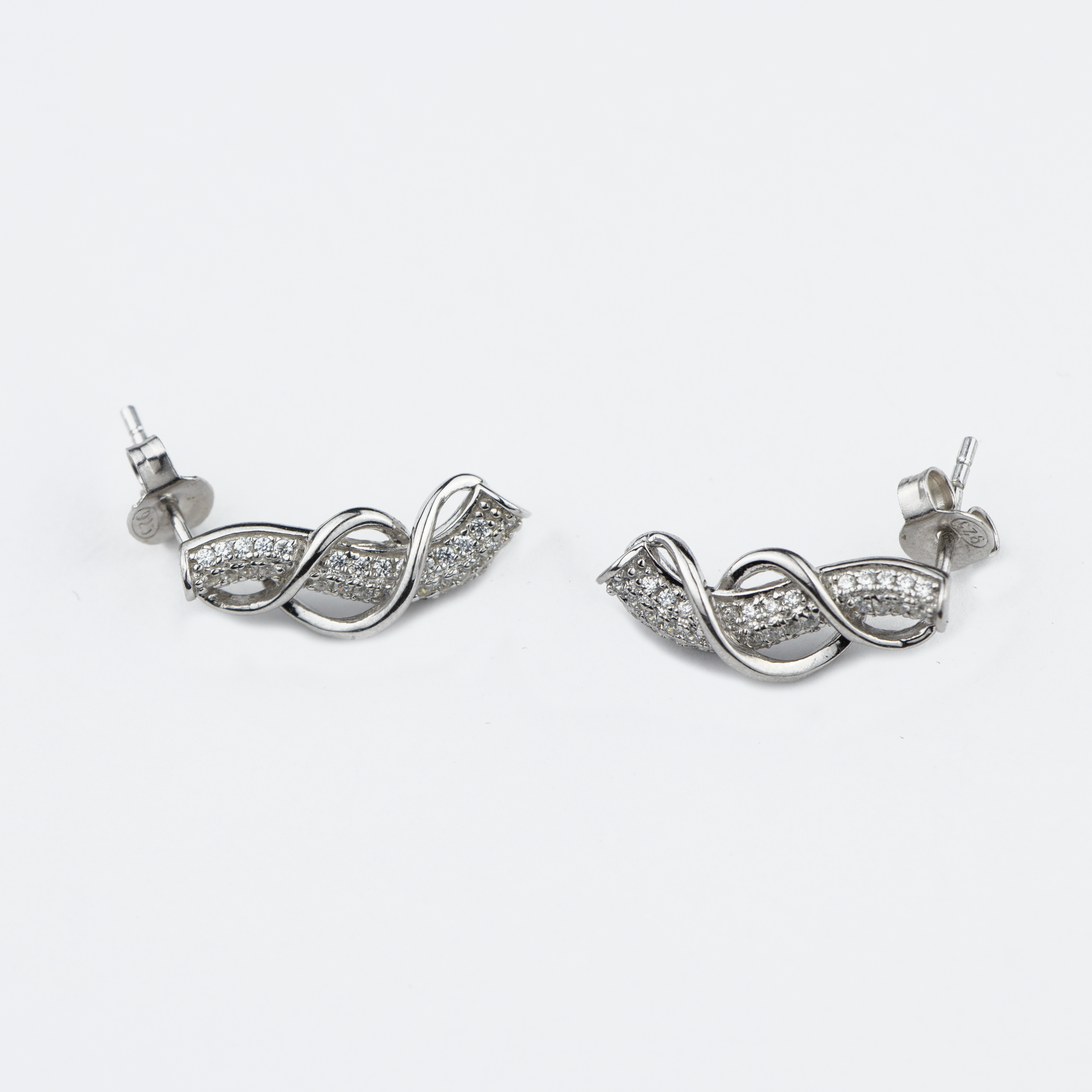 Silver Cobra Wave Earrings