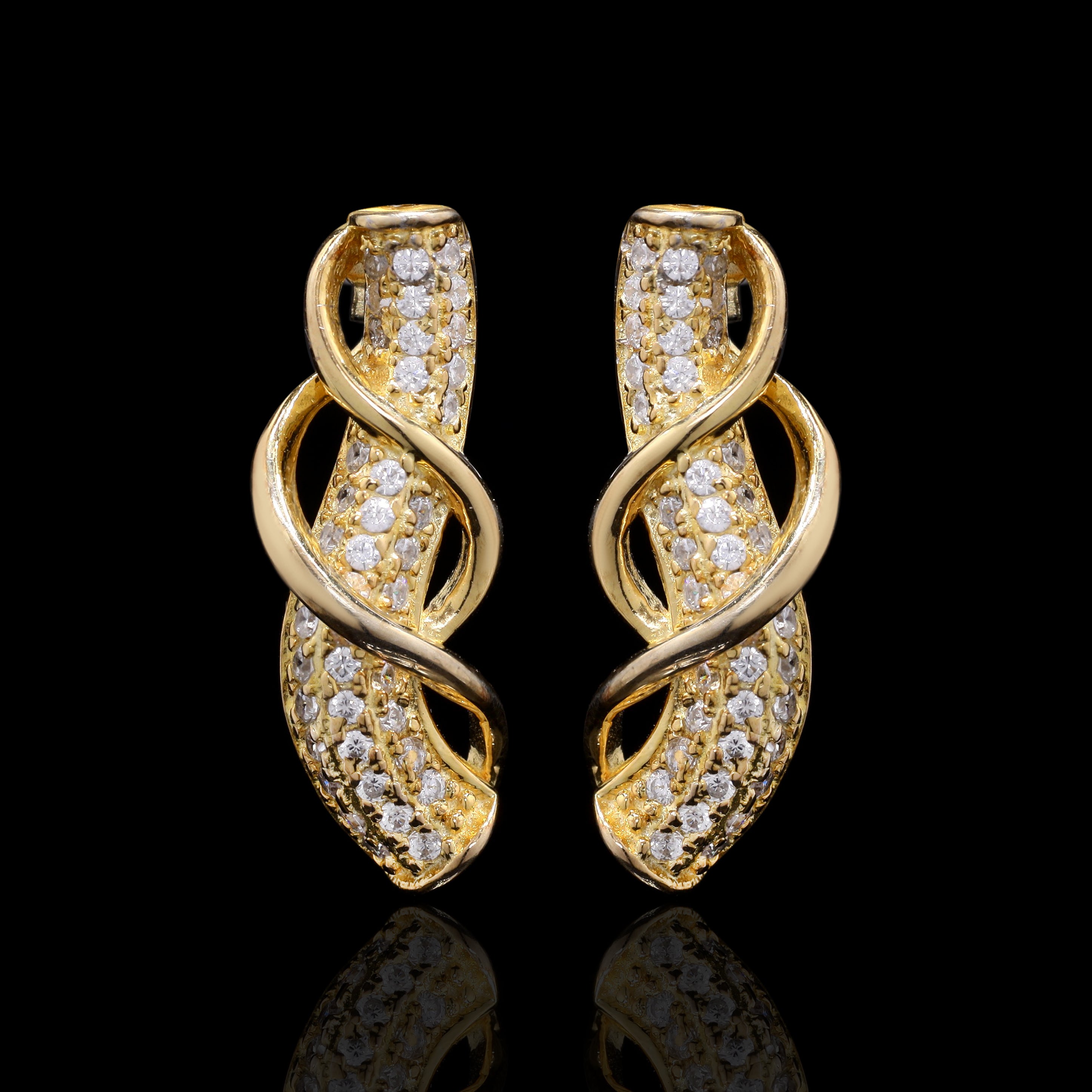 Gold Cobra Wave Earrings