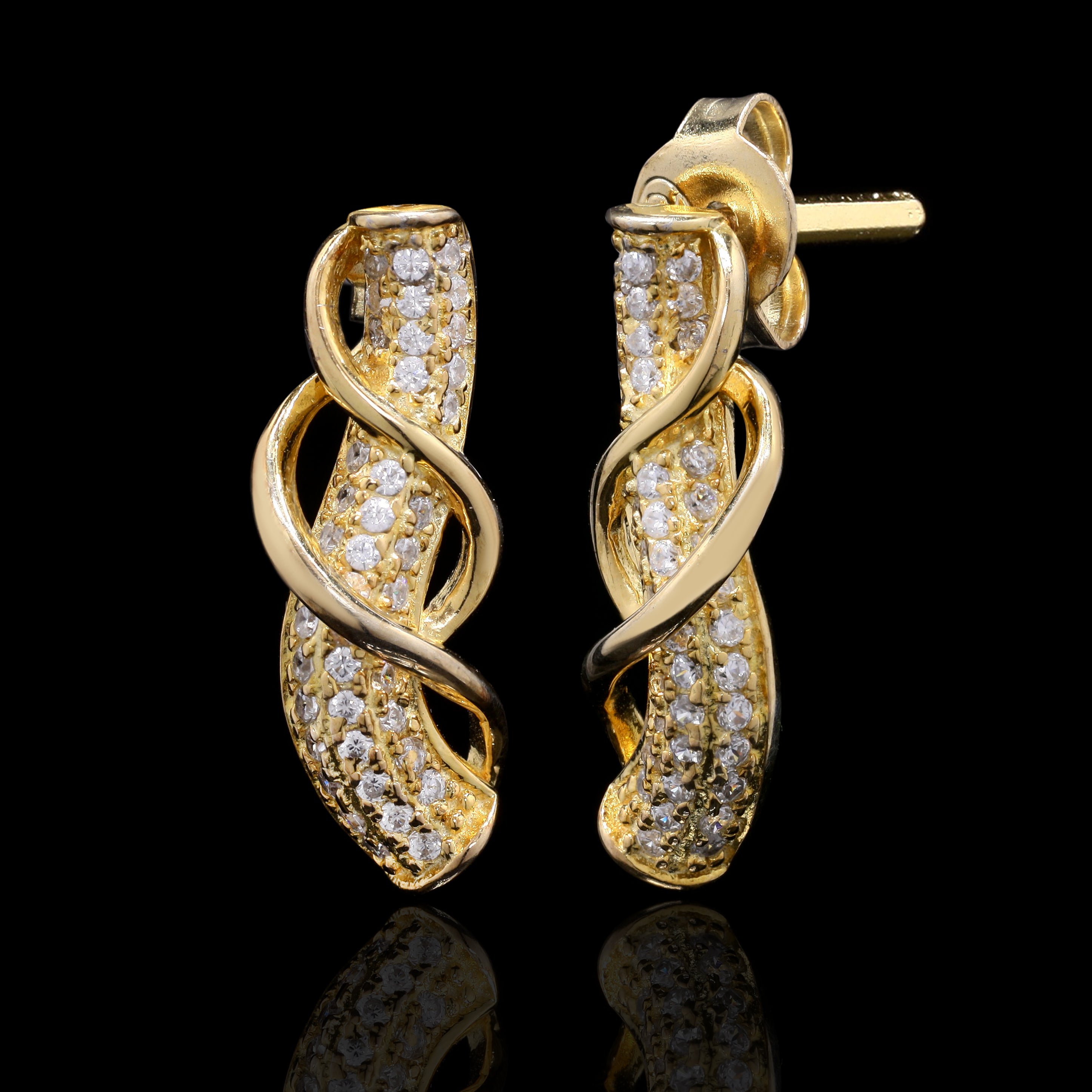 Gold Cobra Wave Earrings