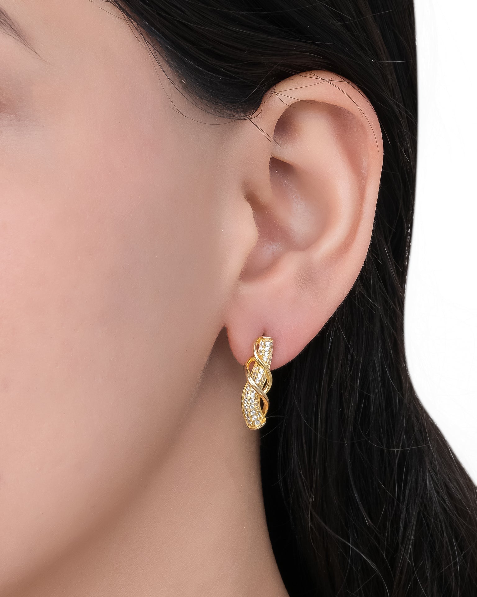 Gold Cobra Wave Earrings