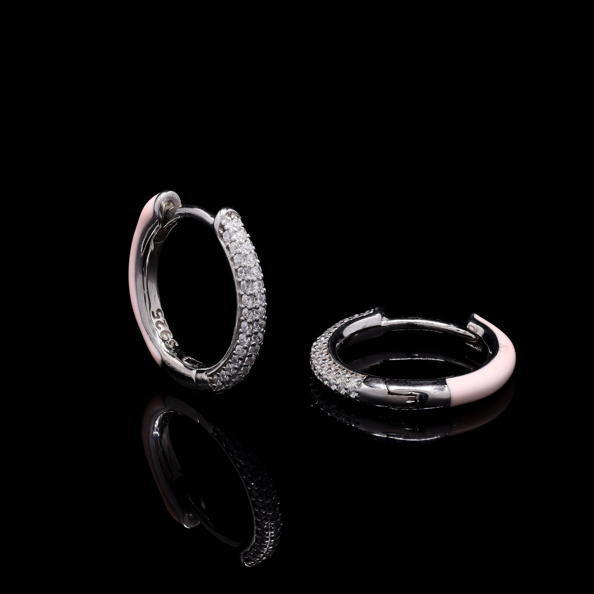 Dusky Peach Silver Earrings