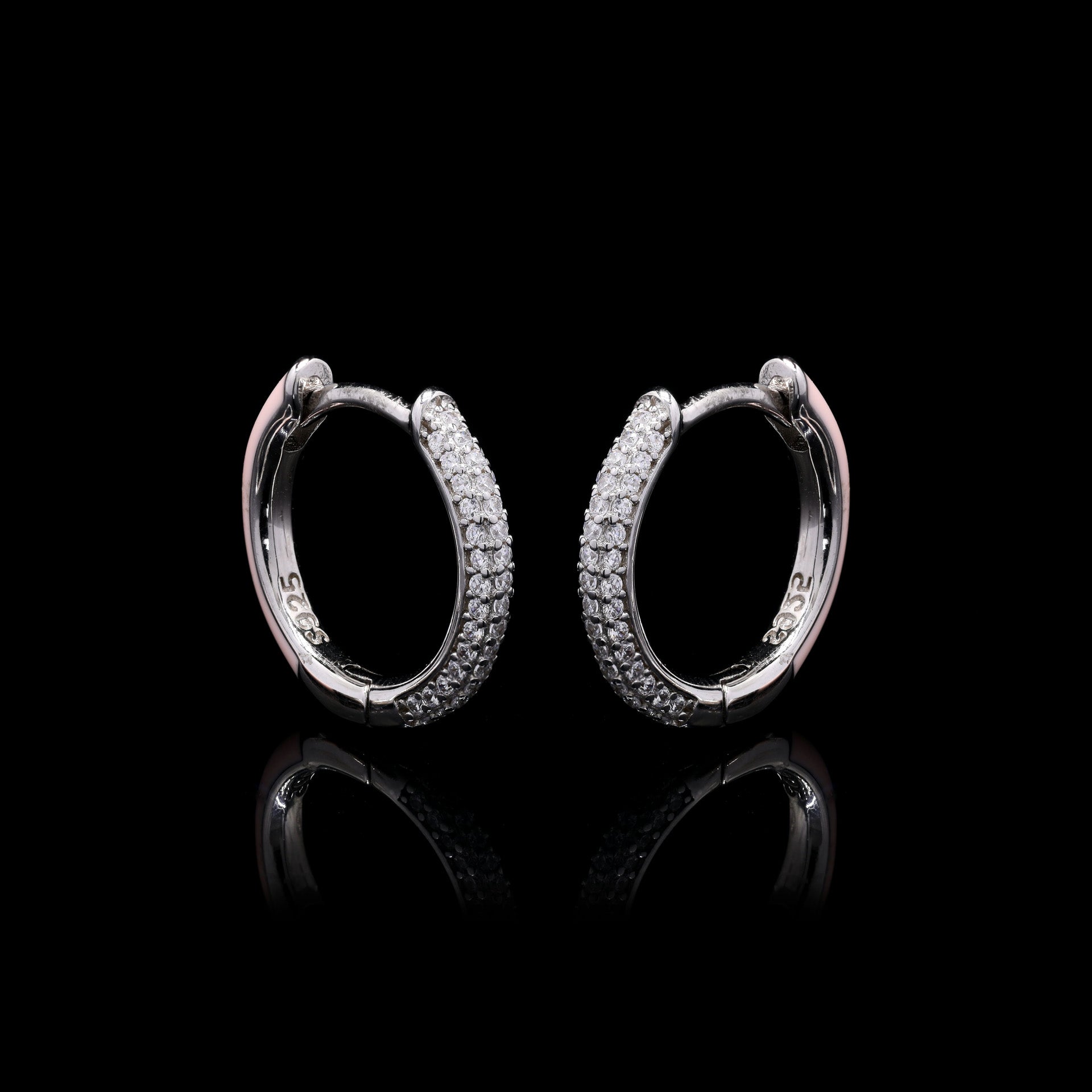 Dusky Peach Silver Earrings