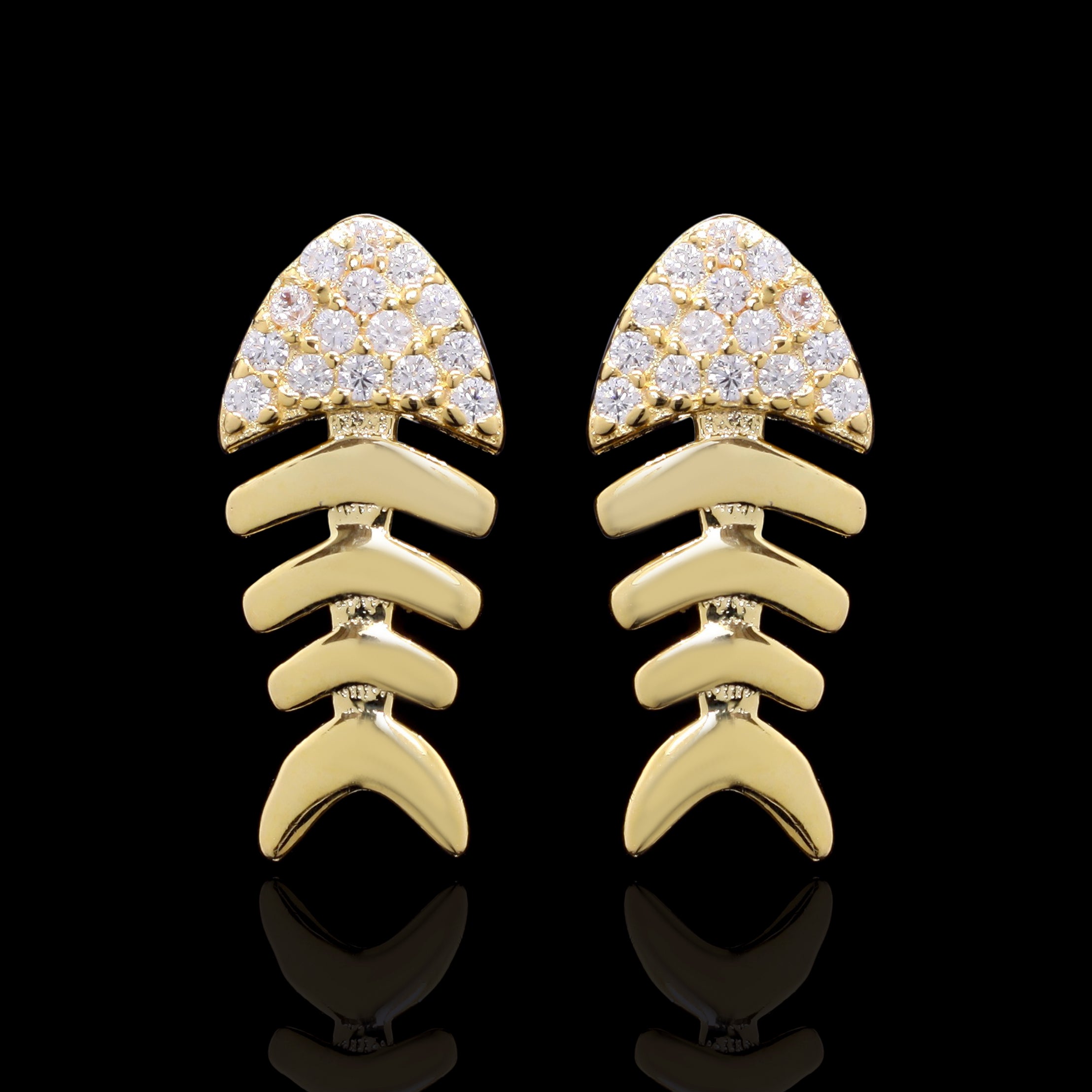Golden Fishbone Earrings