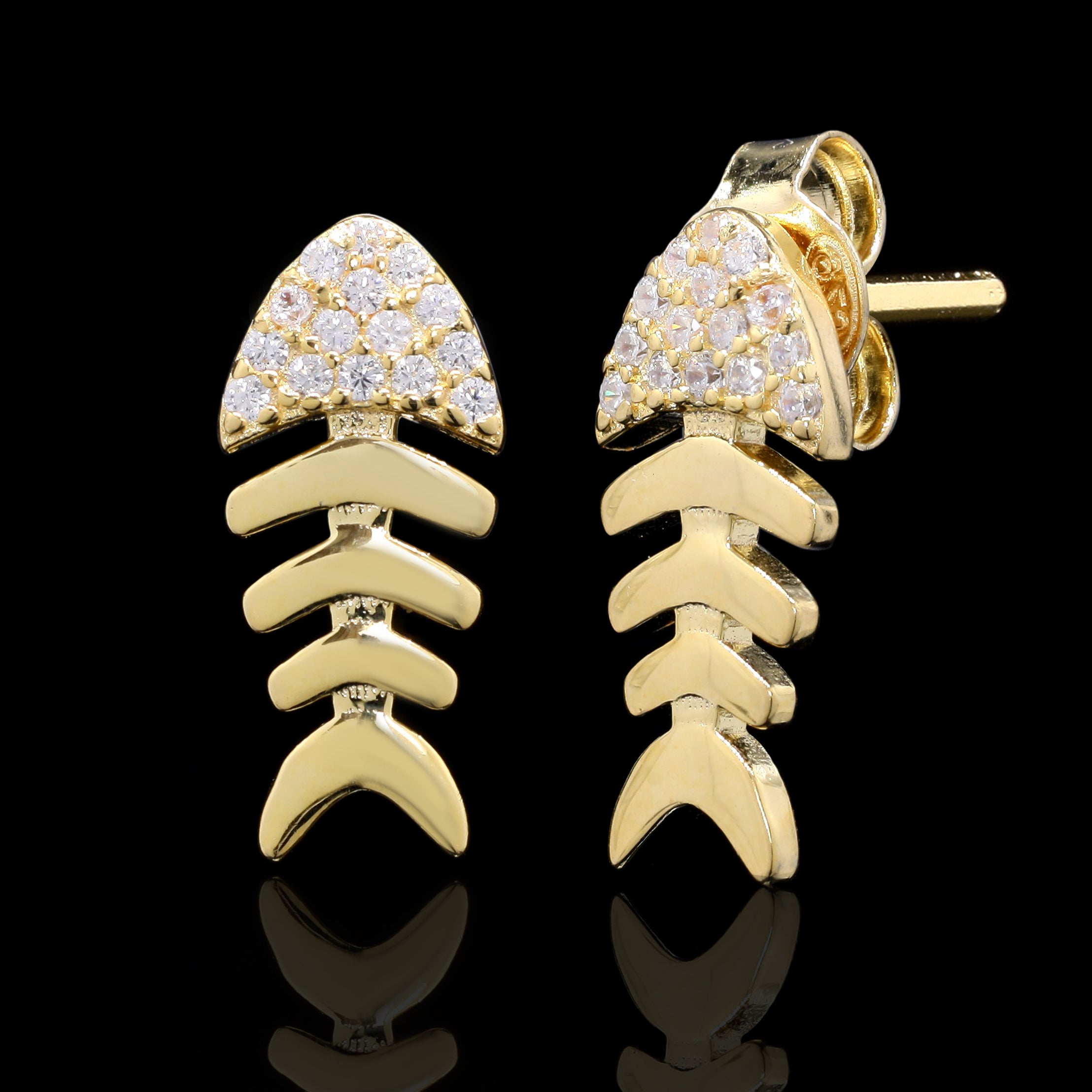 Golden Fishbone Earrings