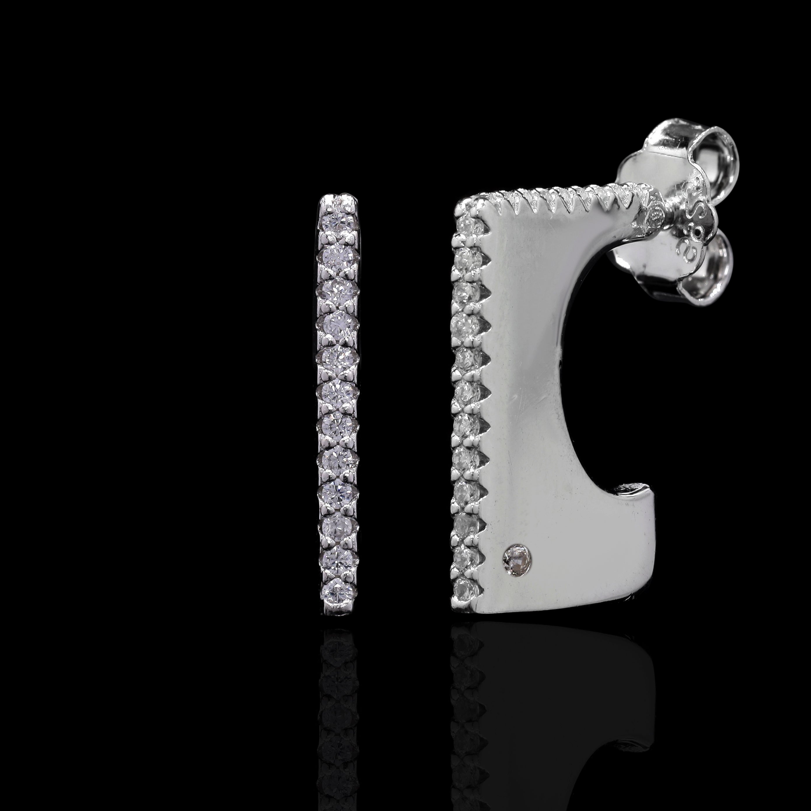 Cut Edge Silver Studs
