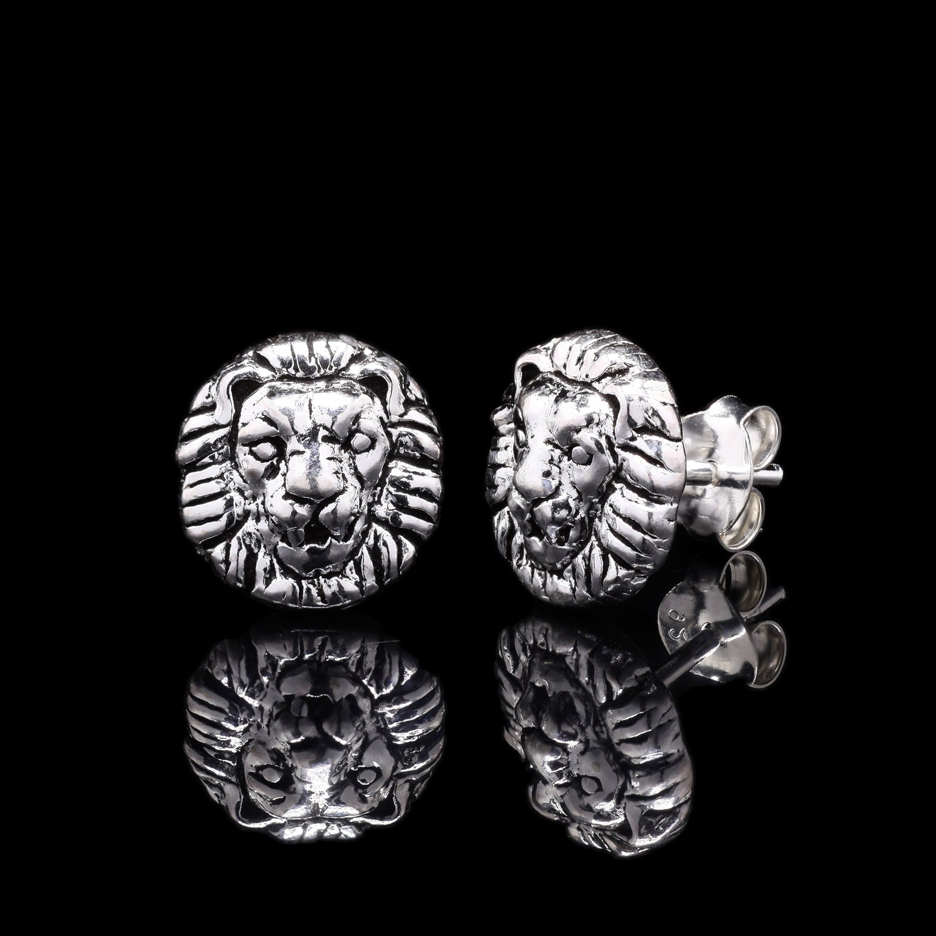 Fearless Lion Silver Studs