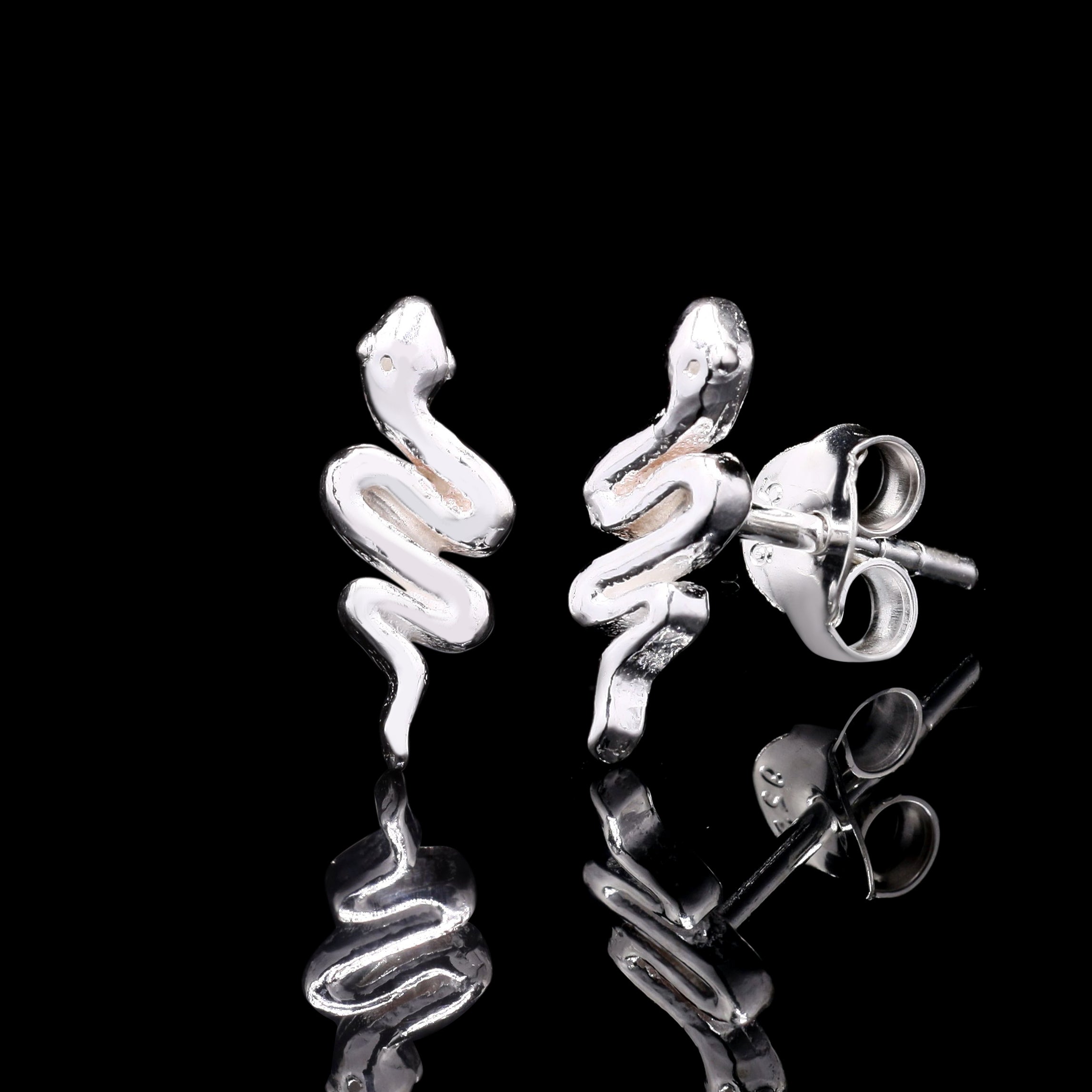 Sassy Snake Silver Studs