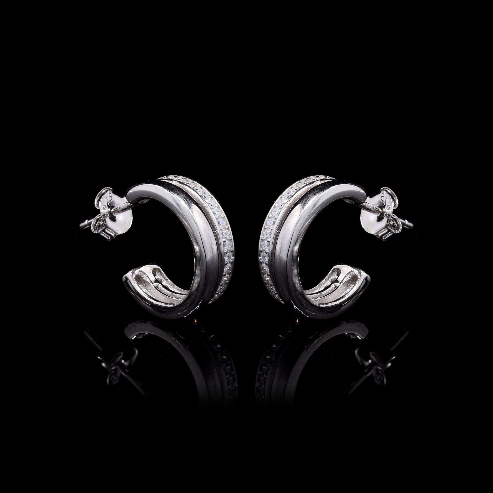 Double Take Silver Hoops