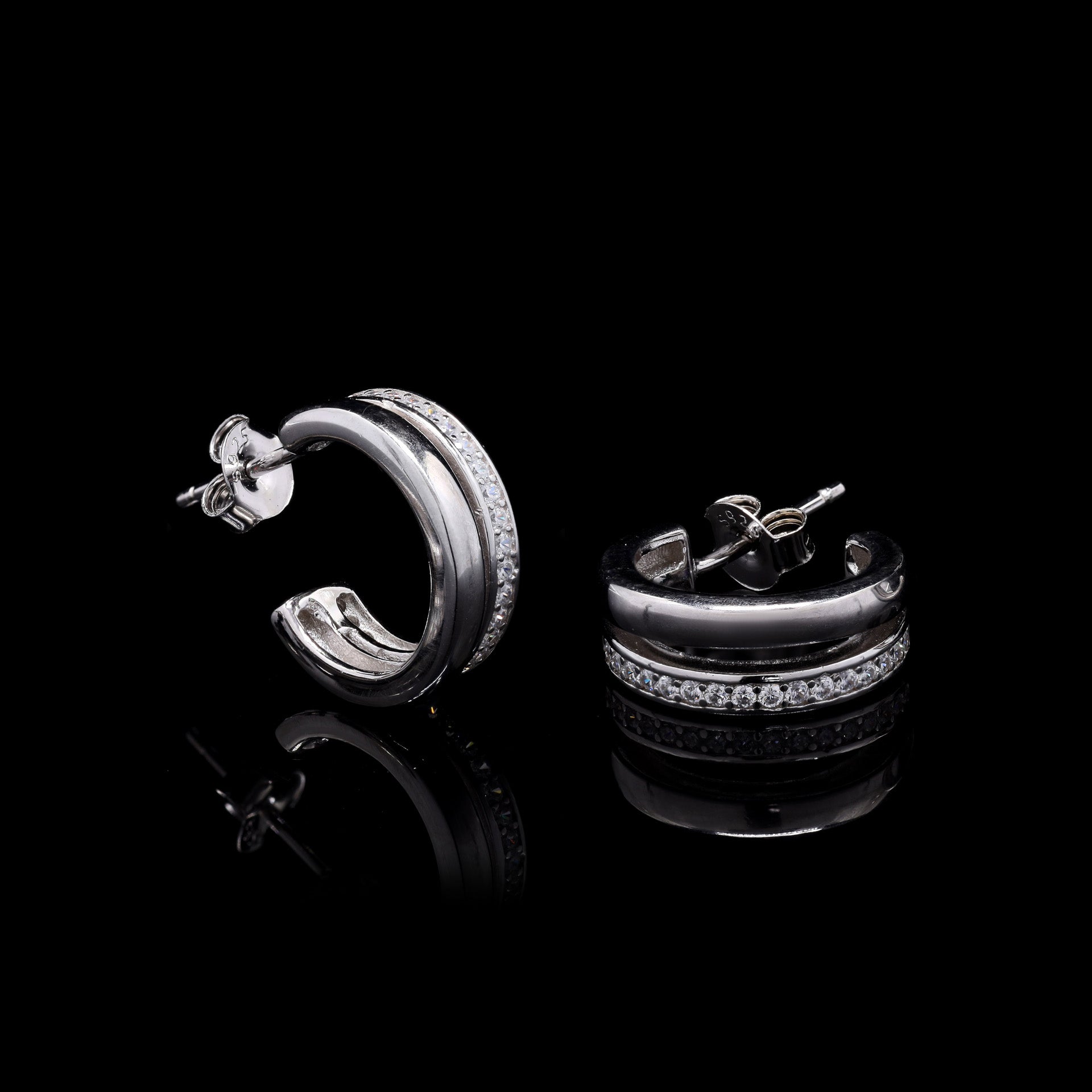 Double Take Silver Hoops