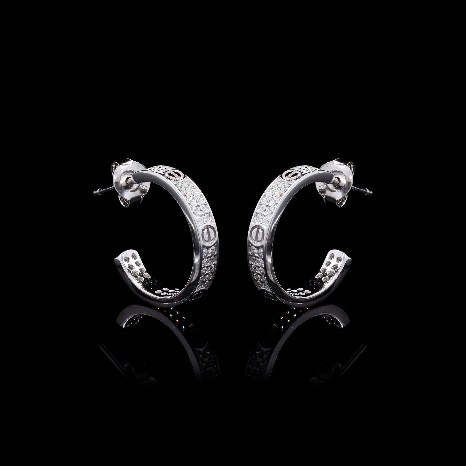 Silver Luxe Hoops