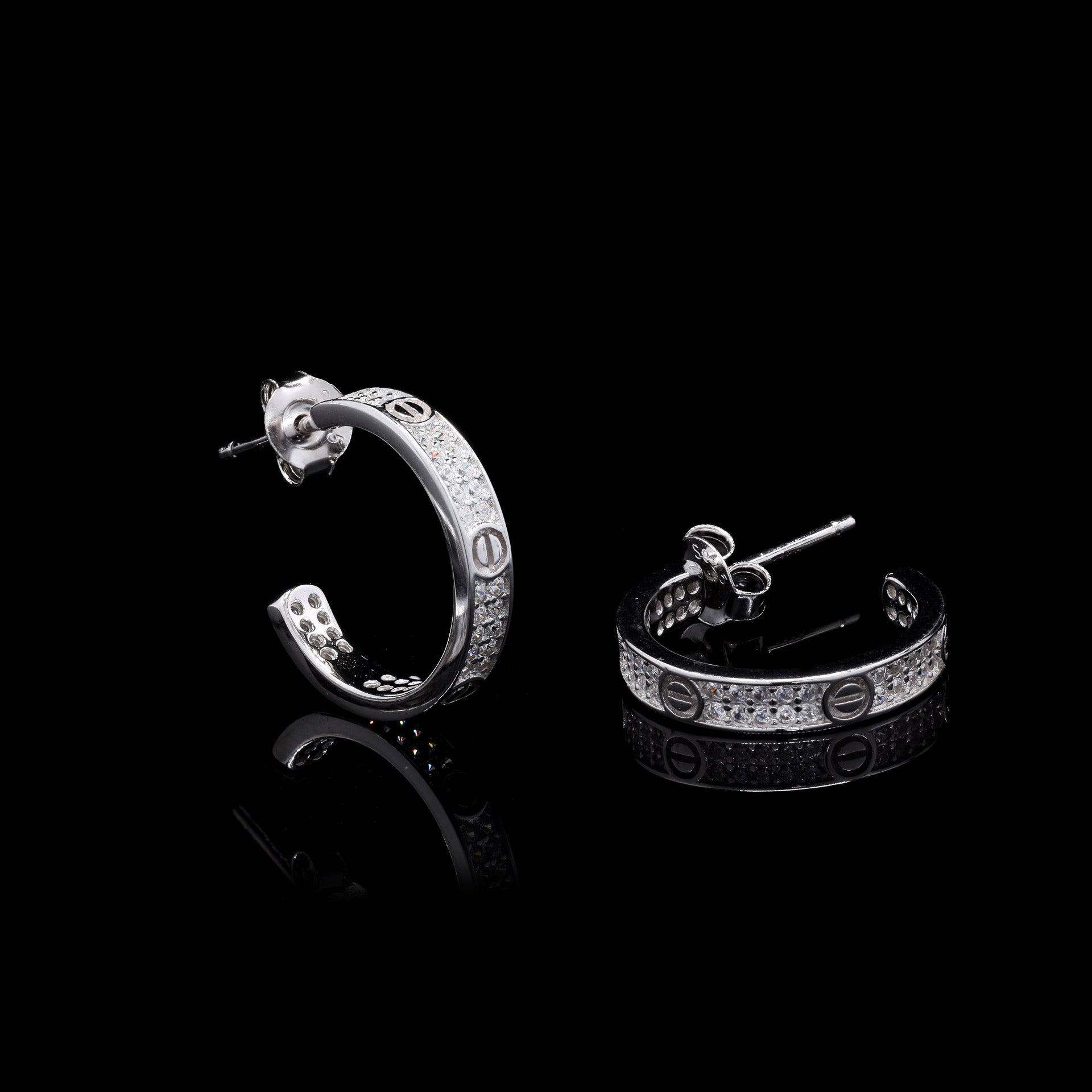 Silver Luxe Hoops
