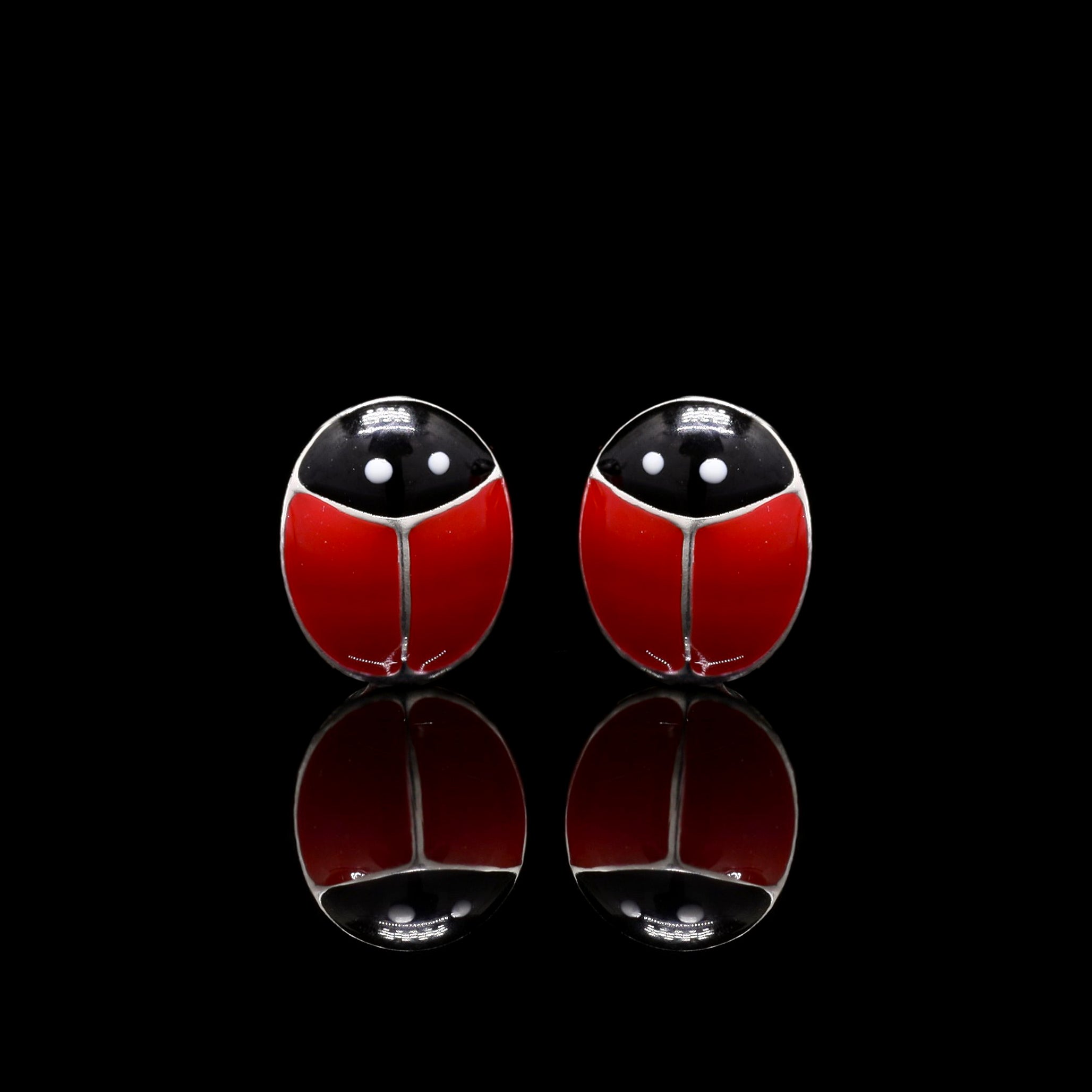 Ladybug Silver Studs
