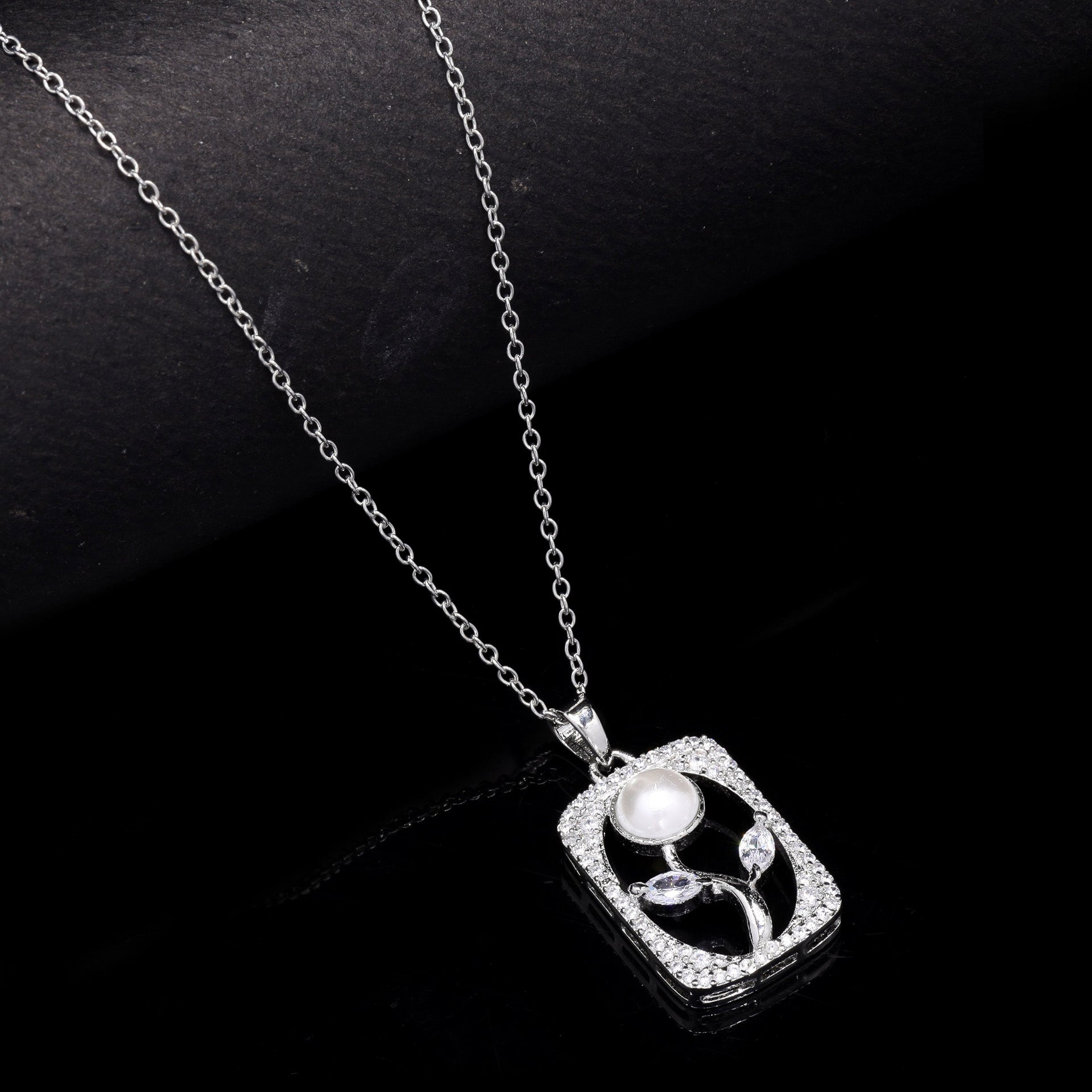 Flower Frame Silver Pendant