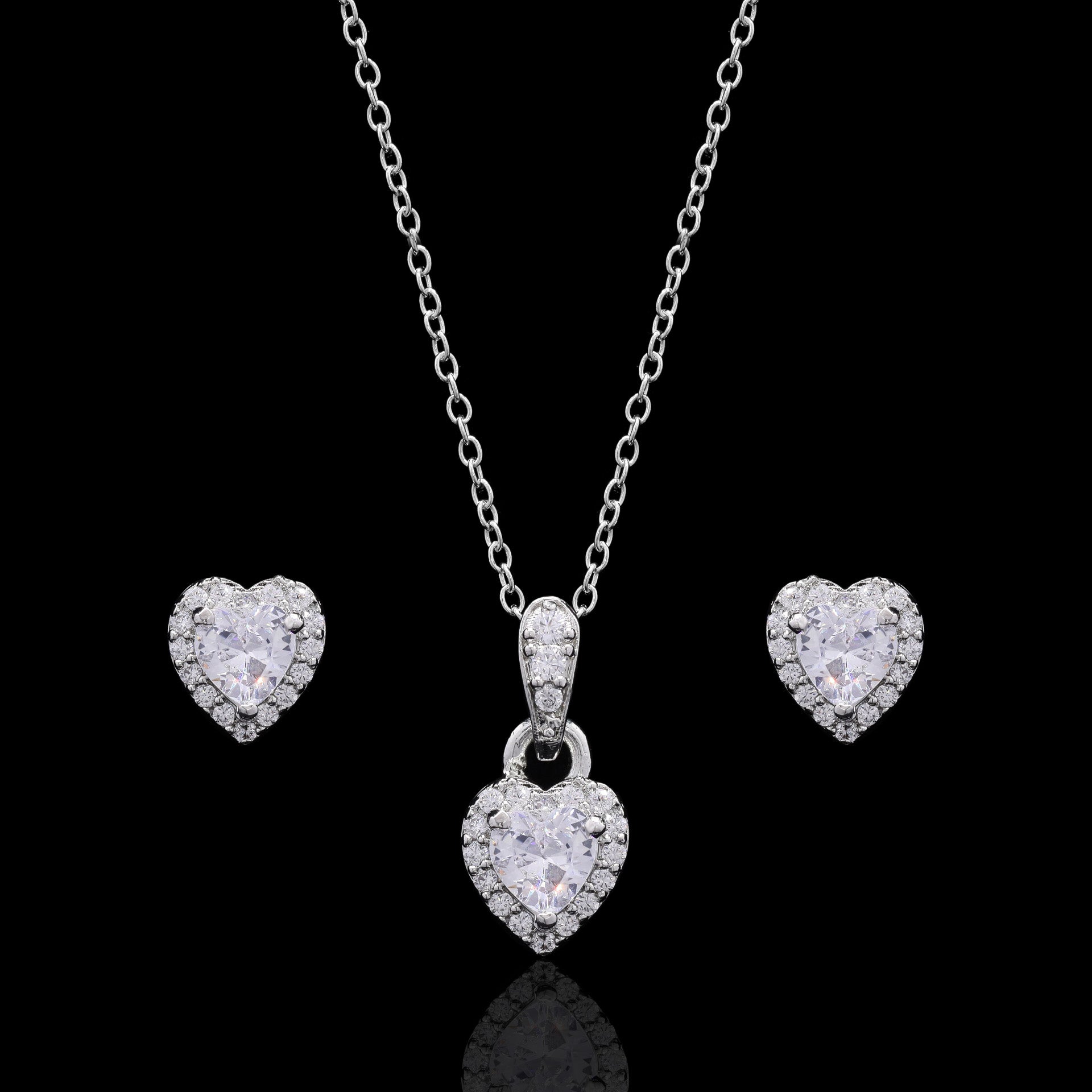 Sweet Heart Silver Pendant Set