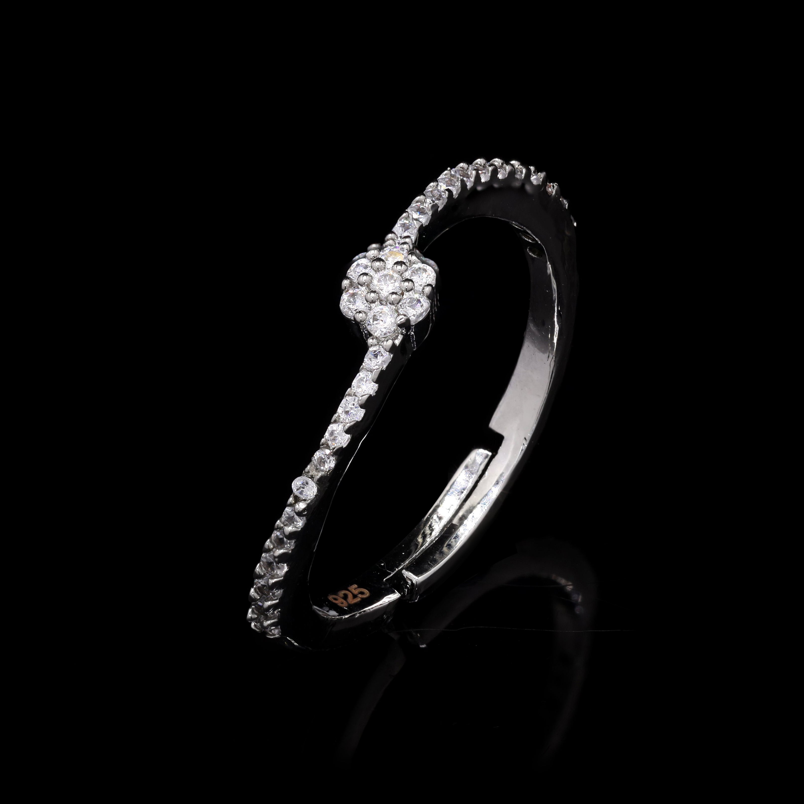 Flower Wave Silver Ring