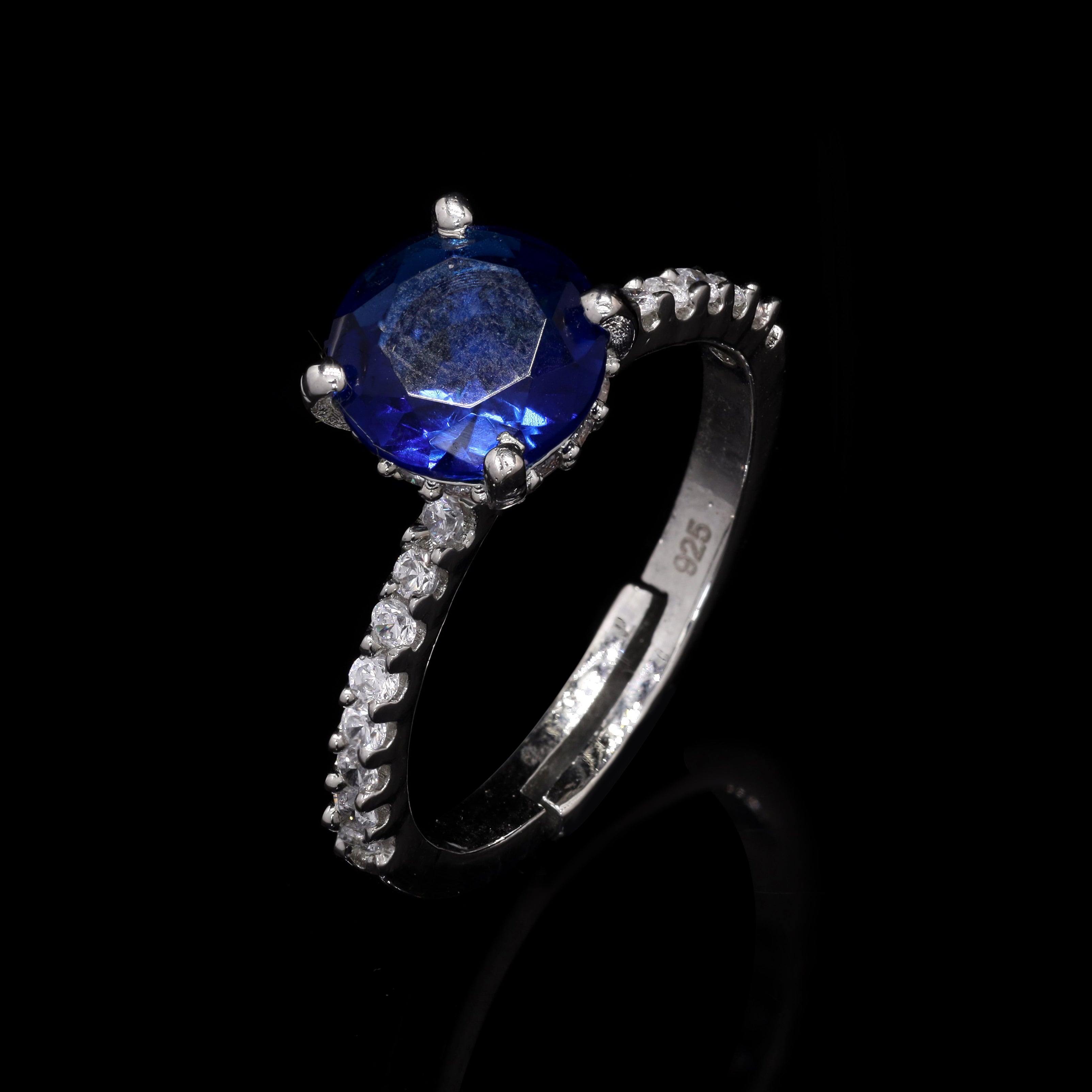 Blue Sparkle Silver Ring