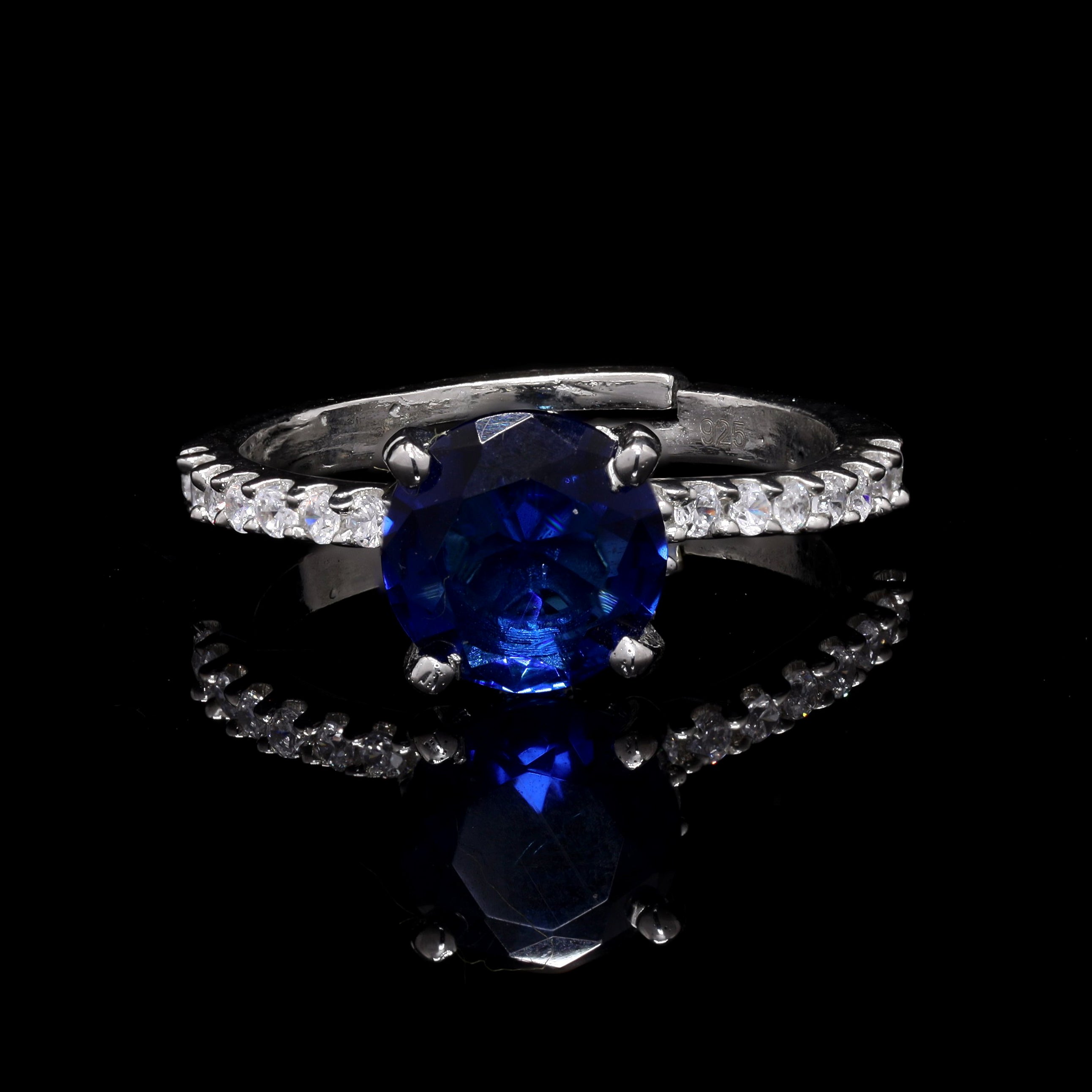 Blue Sparkle Silver Ring