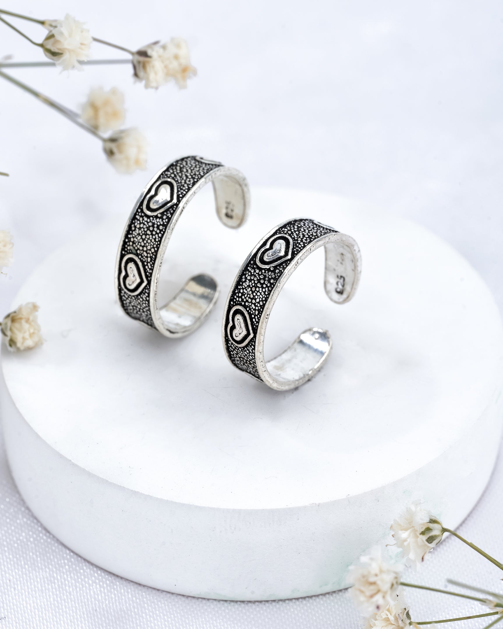 Silver Hearts Toe Rings
