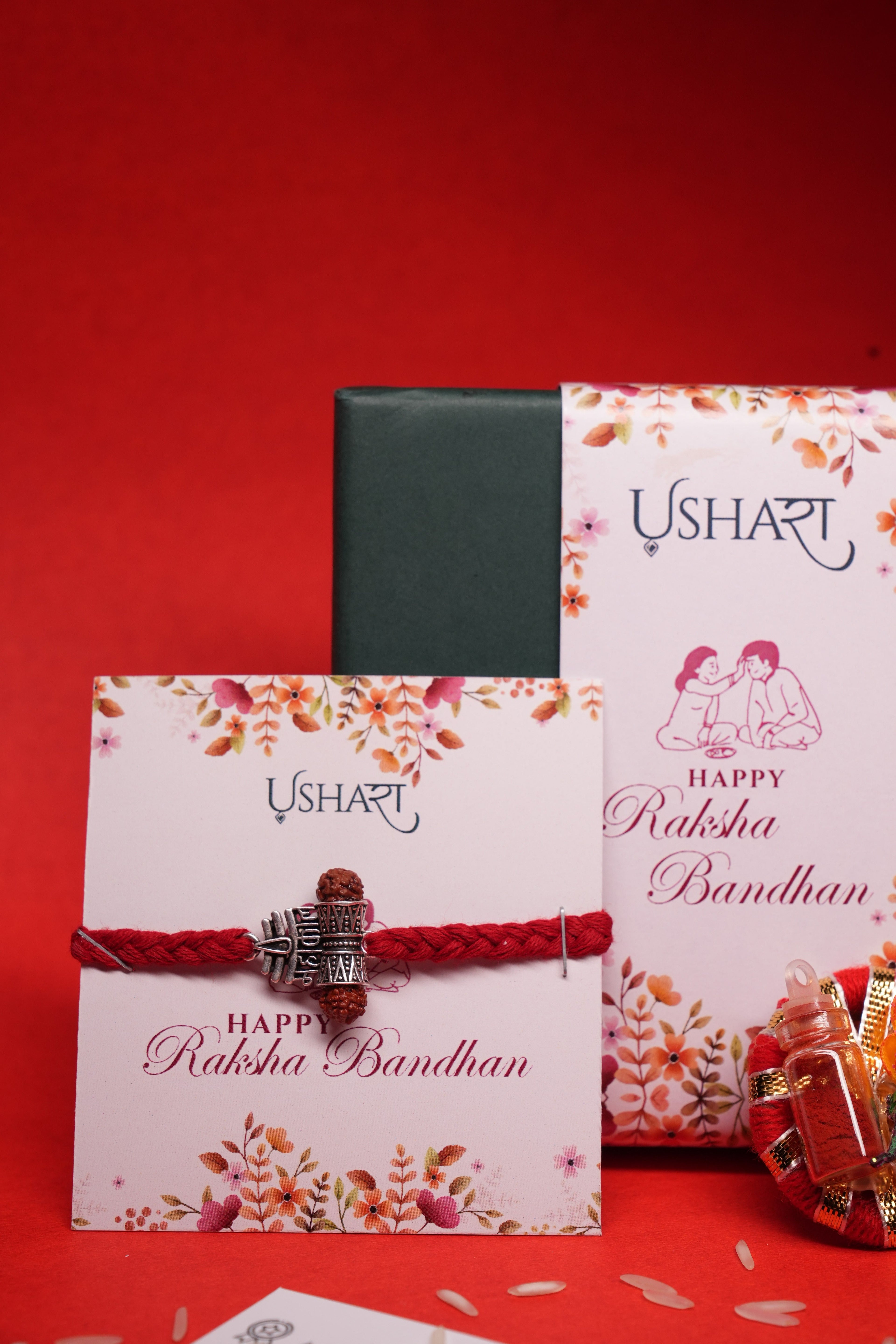 Mahakal Rudraksh Silver Rakhi