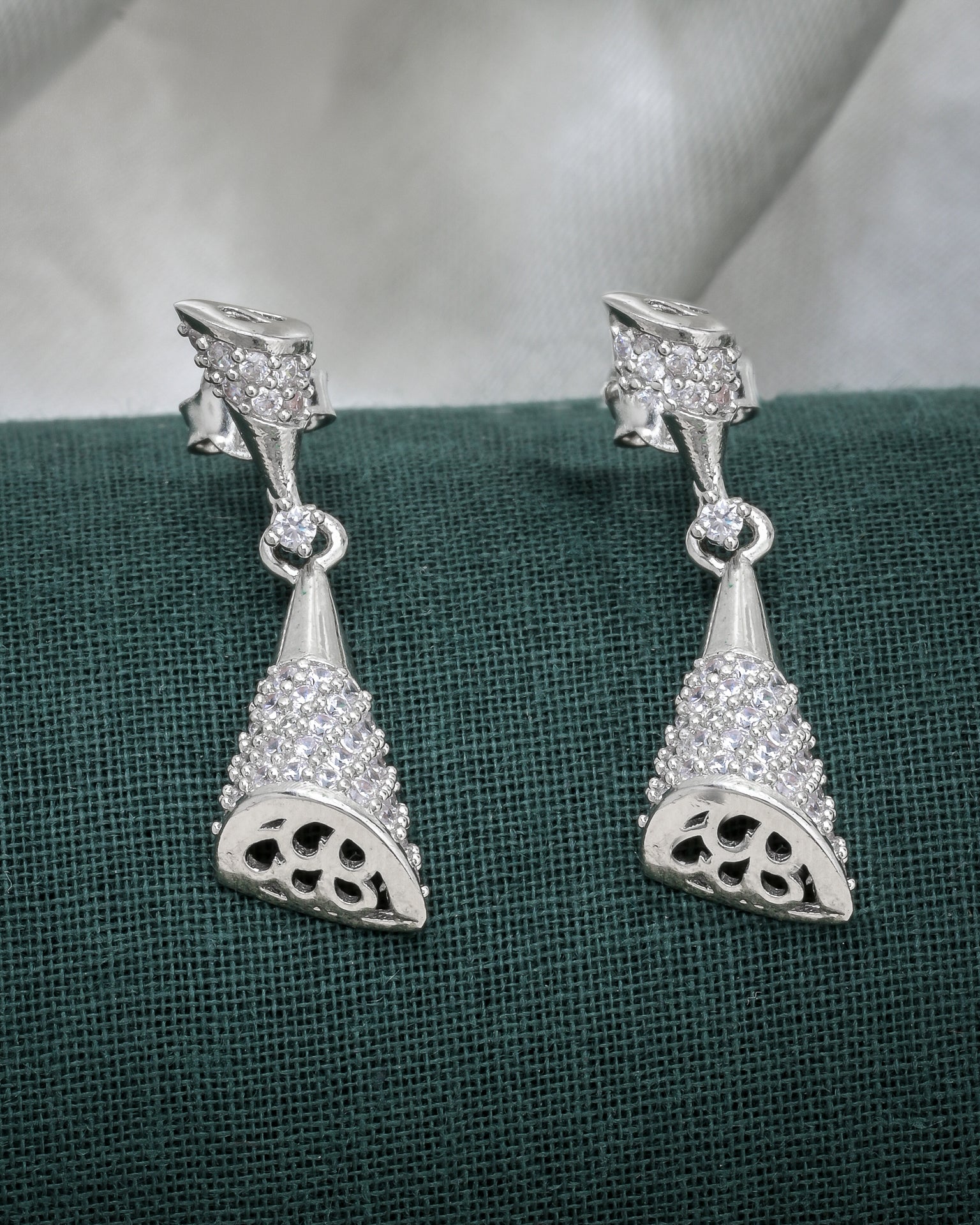 Inverted Cone Silver Earrings