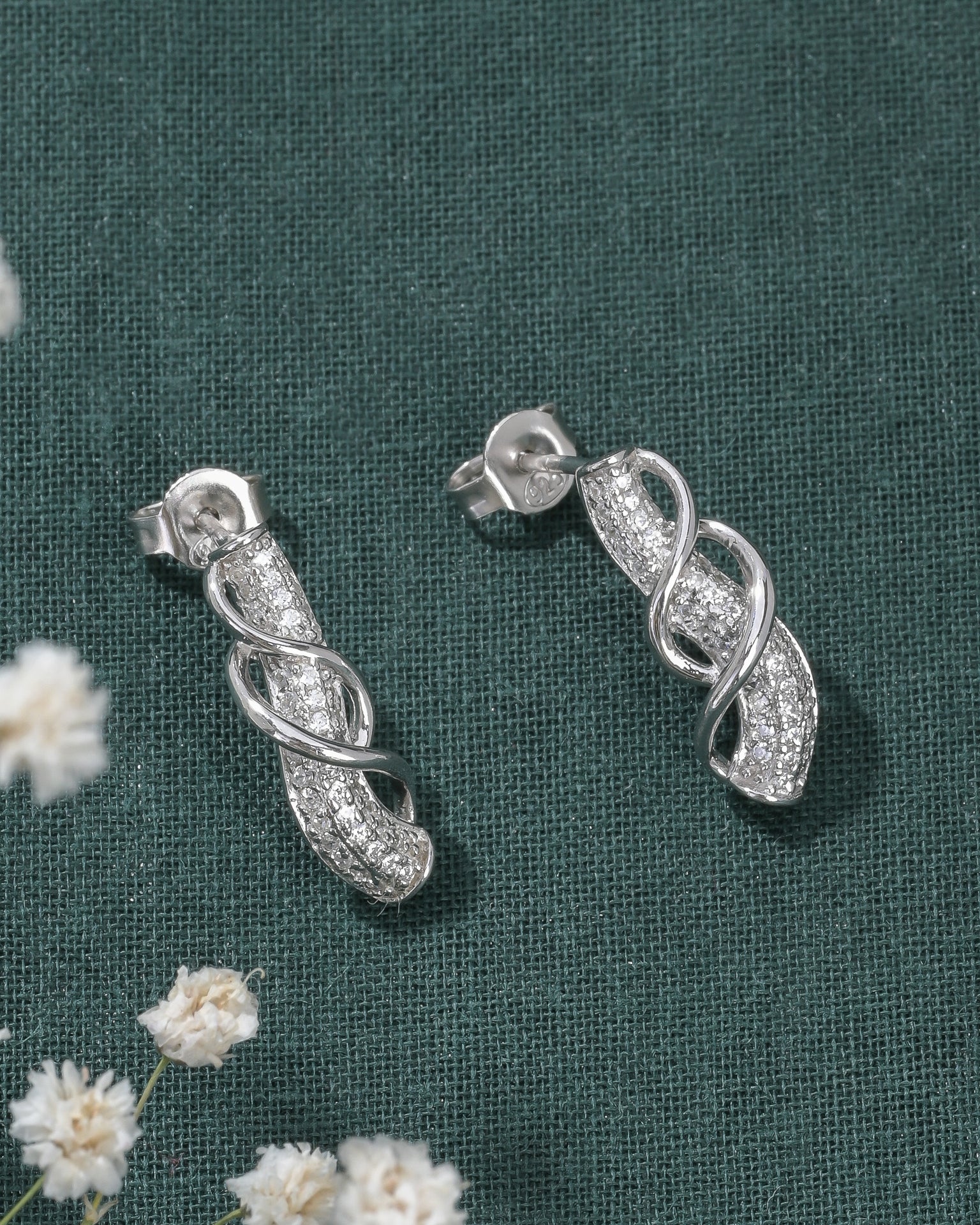 Silver Cobra Wave Earrings