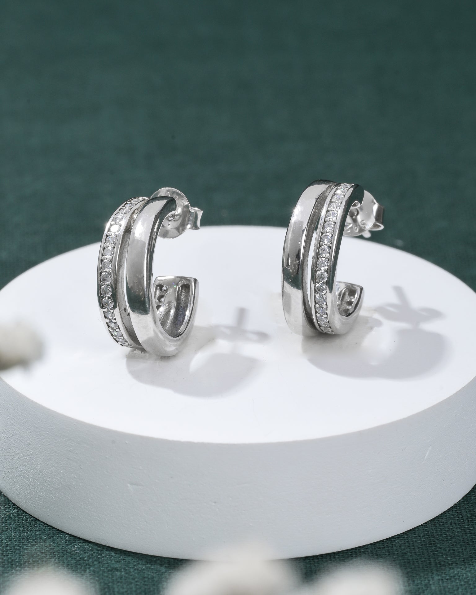 Double Take Silver Hoops