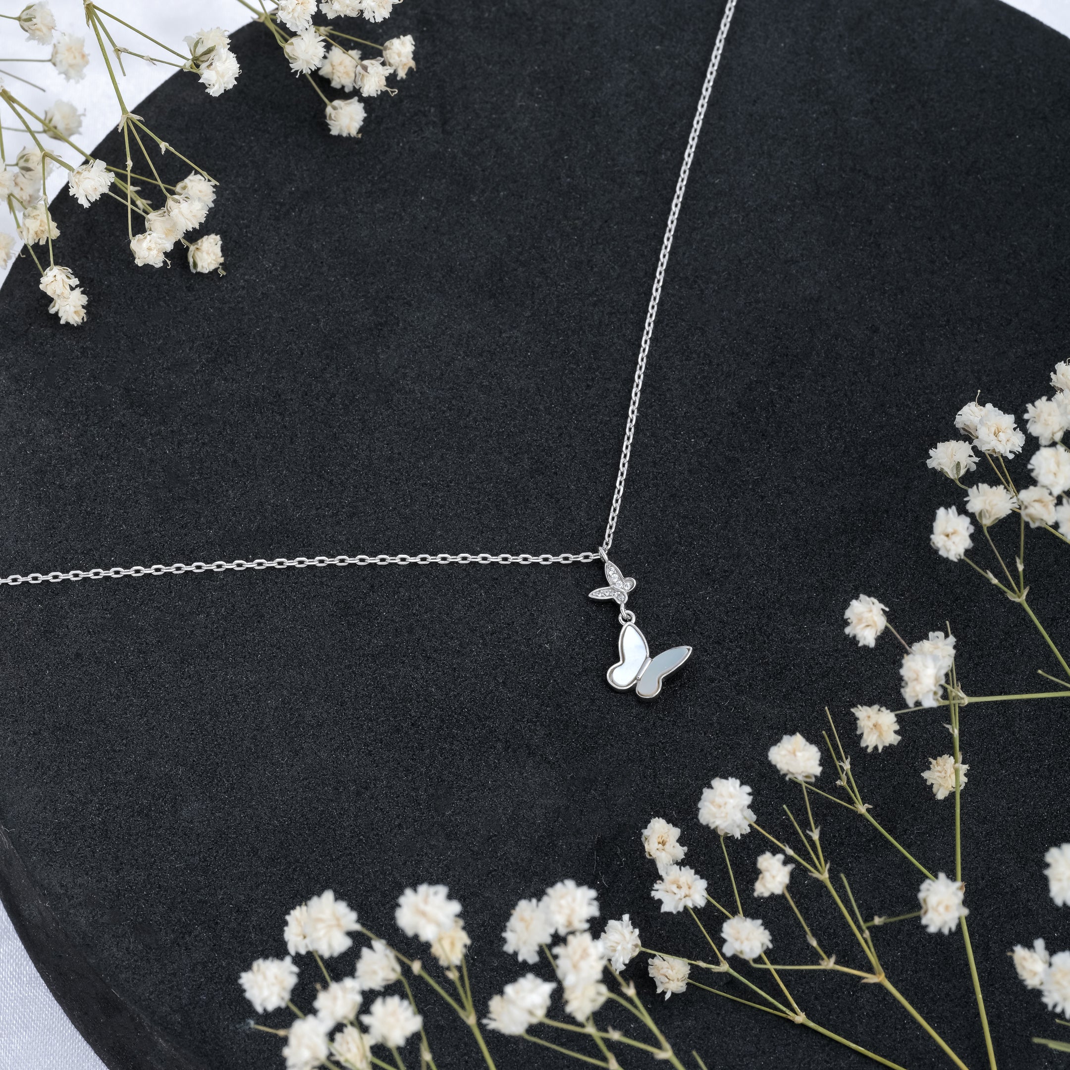 Dancing Butterflies Silver Pendant
